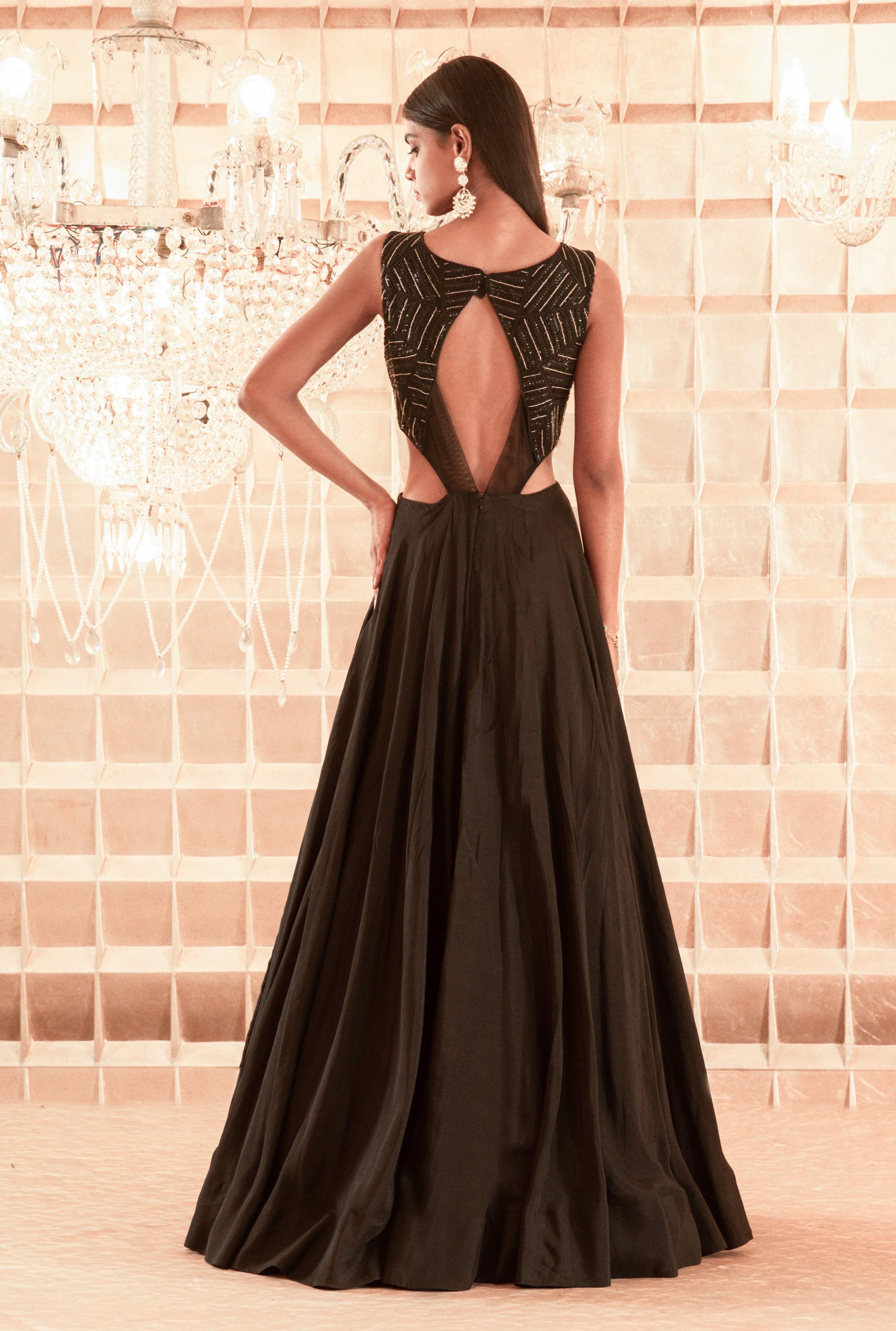 Anabelle – black silk dress, bisouNYC