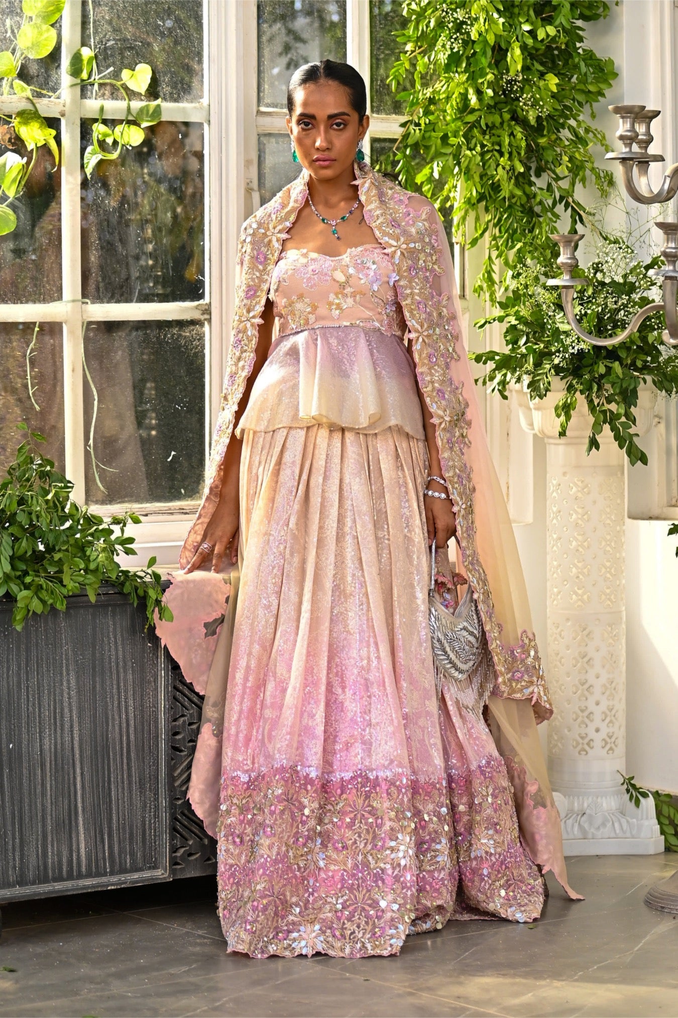 Anahira – pink organza lehenga, bisouNYC