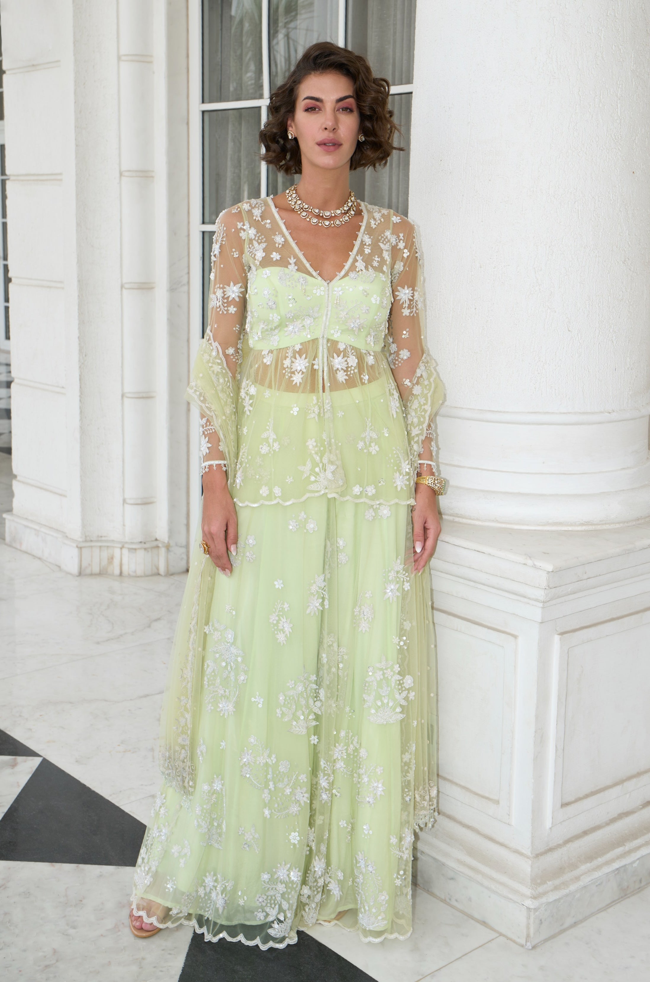 Anu – green net suit, bisouNYC