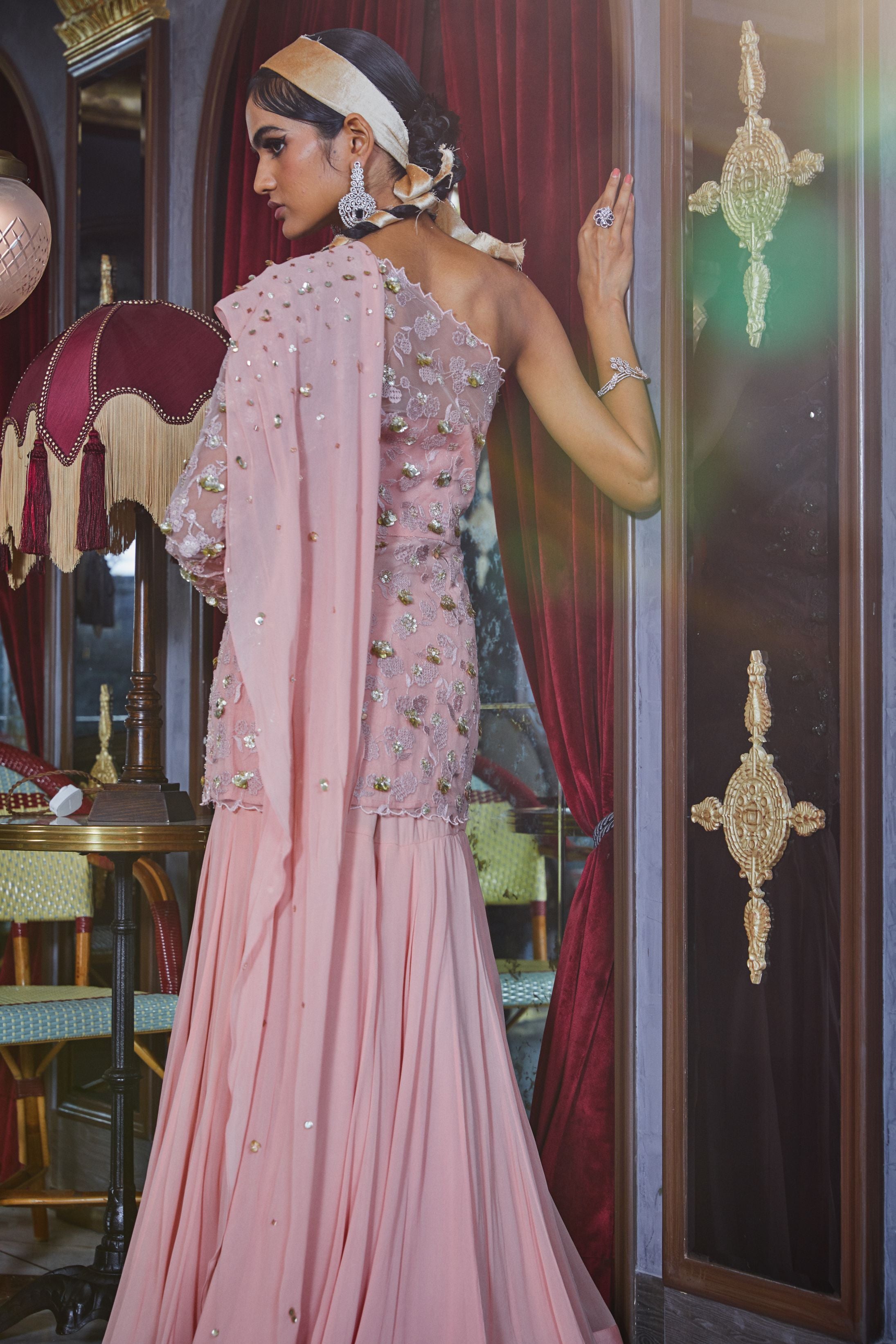 Areesha – pink georgette lehenga, bisouNYC