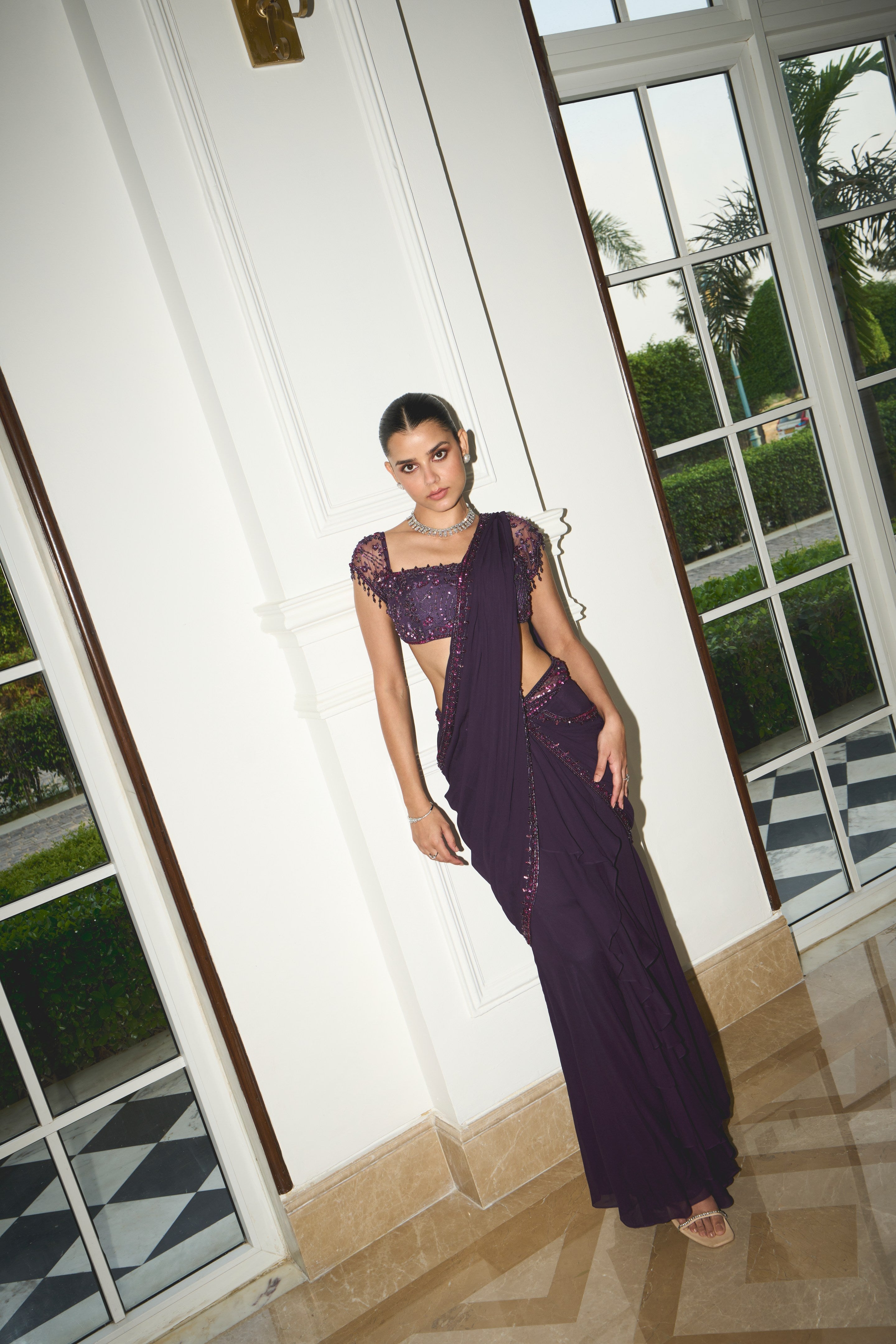 Asha – purple saree, bisouNYC