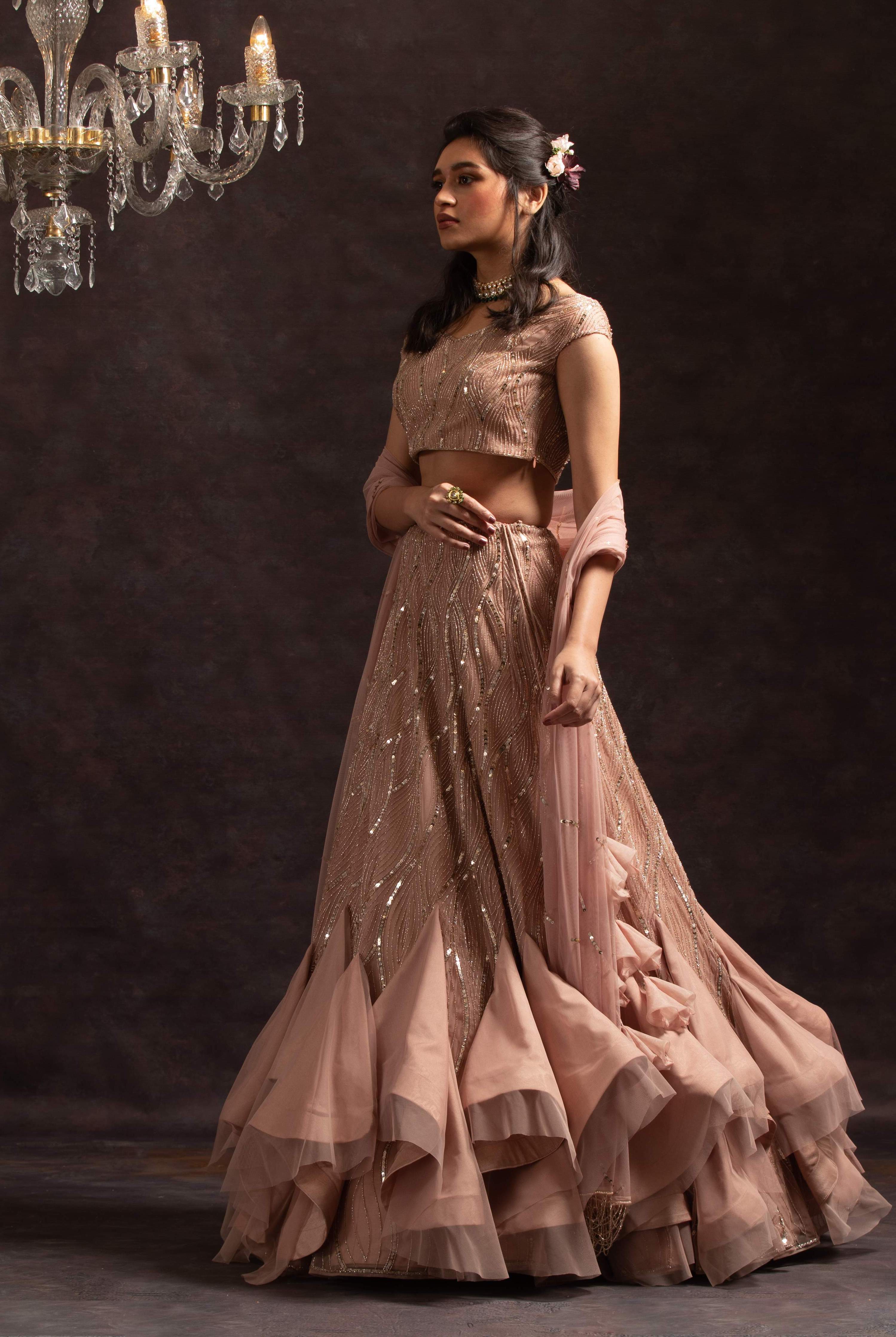 Ashley – pink silk lehenga, bisouNYC