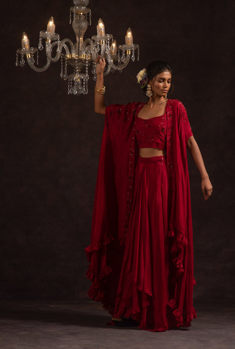 August – organza lehenga, bisouNYC
