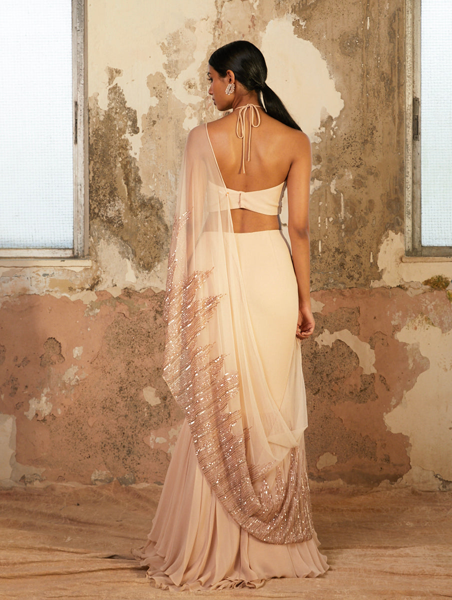 Aurium – beige georgette lehenga, bisouNYC