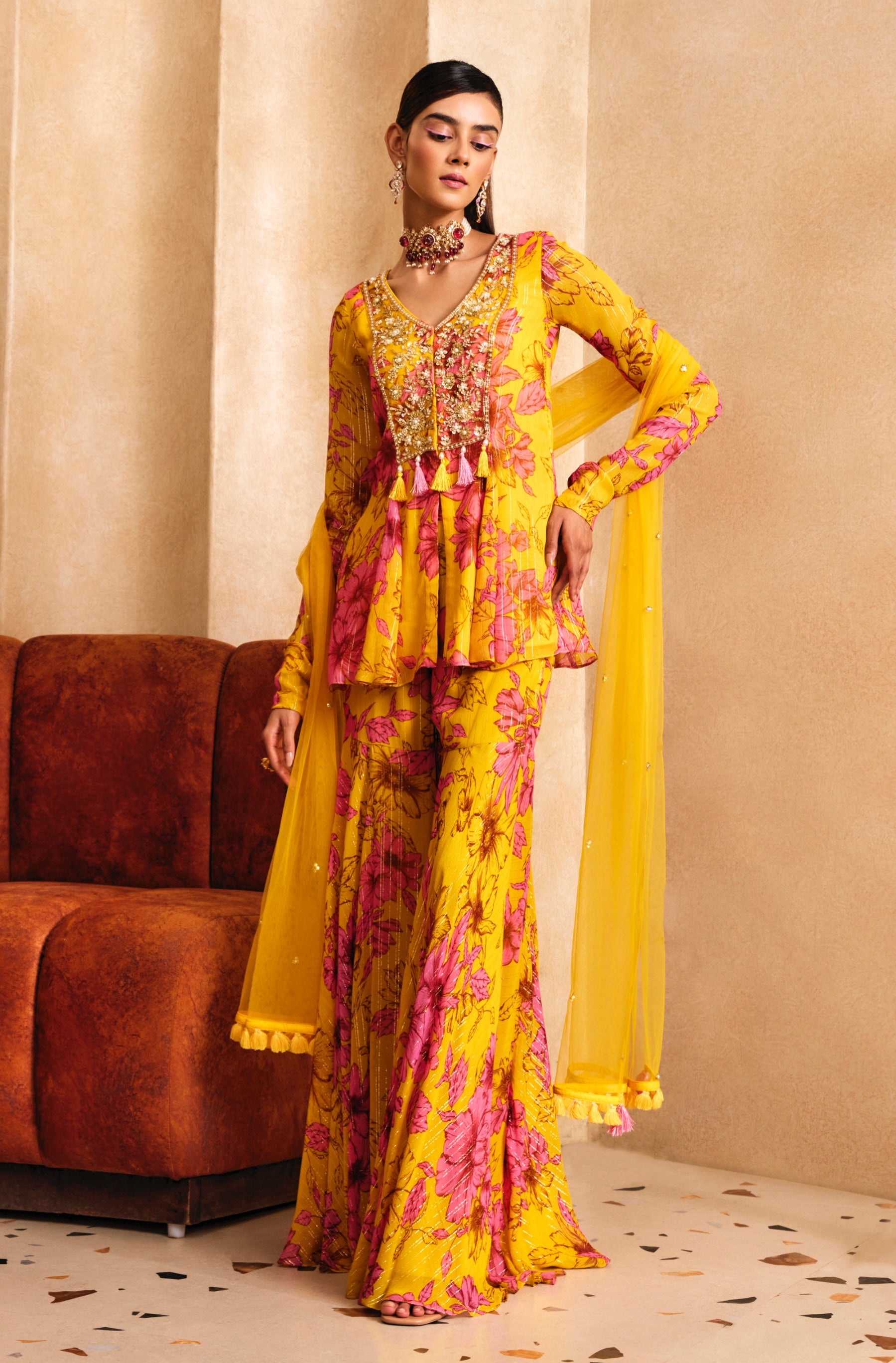 Avani – pink georgette suit, bisouNYC