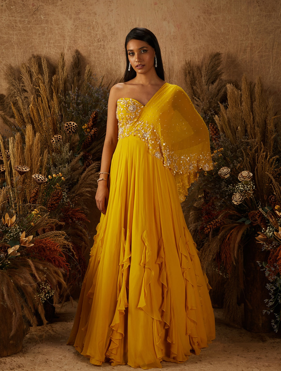 Avery – yellow georgette dress, bisouNYC