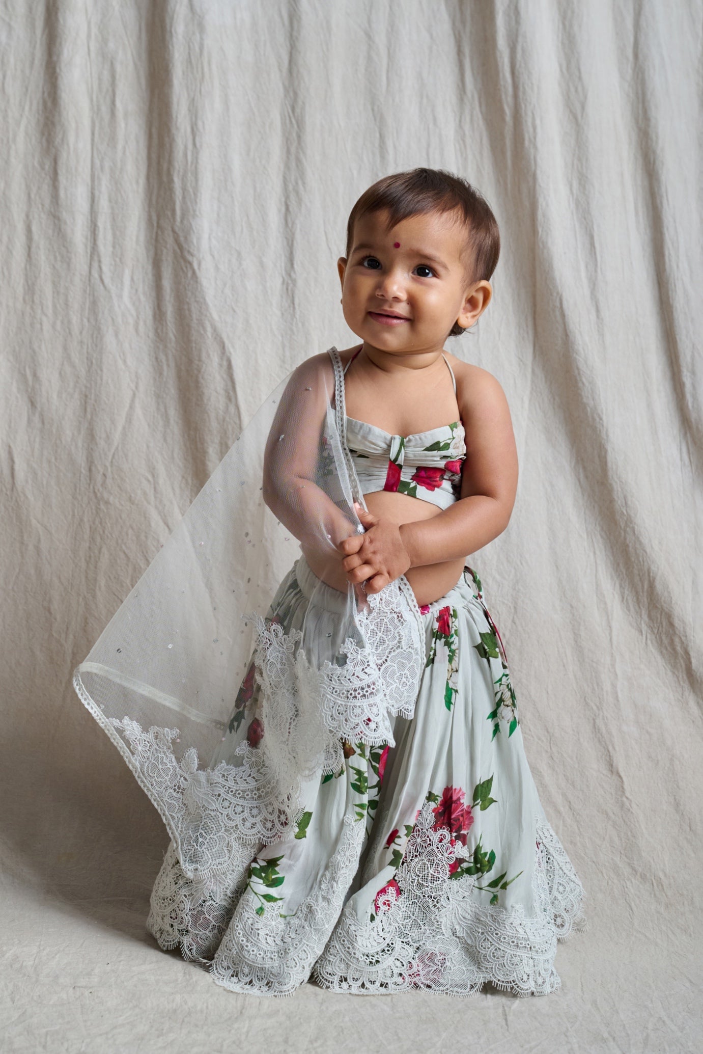 Flora Baby – grey lehenga, bisouNYC