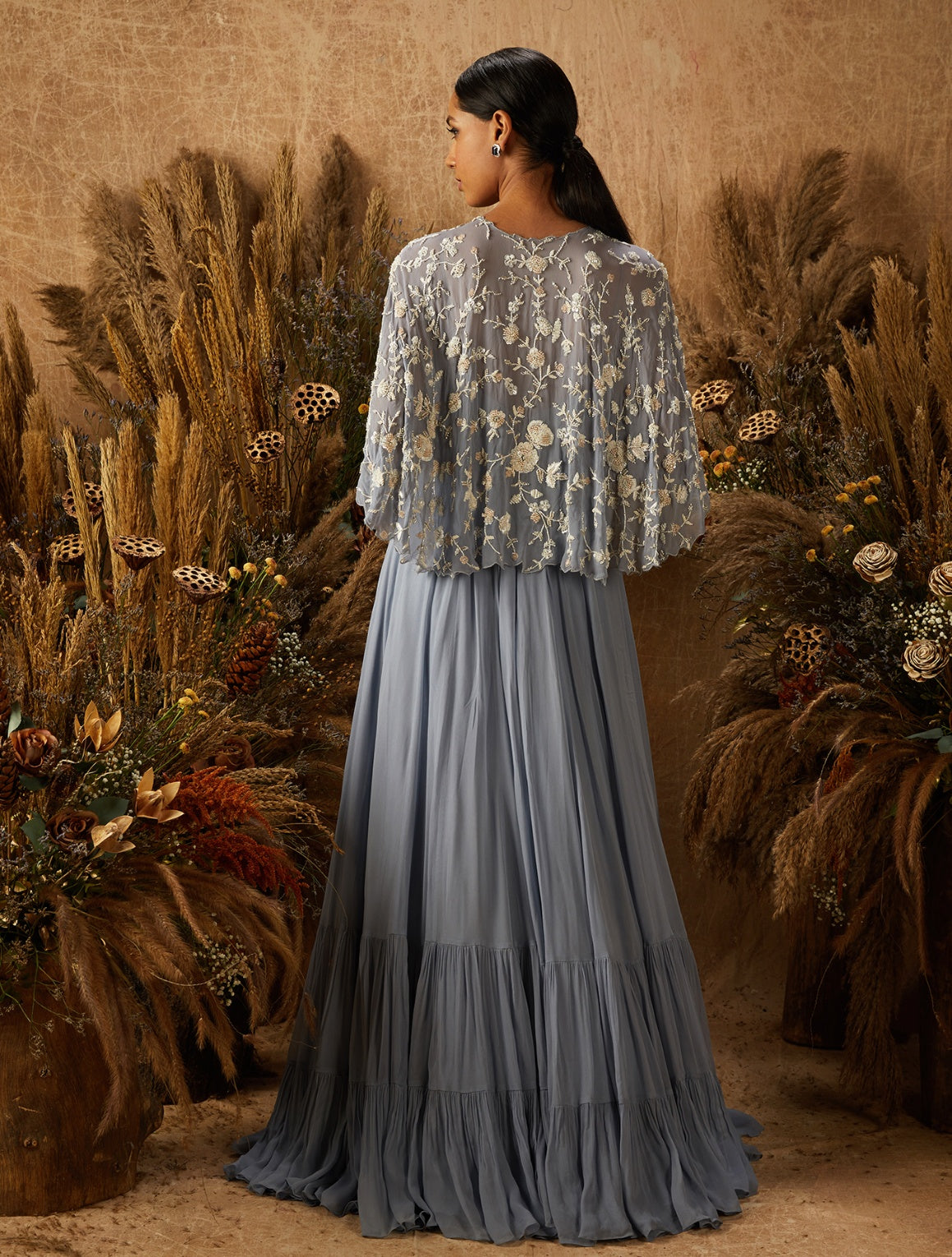 Bea – blue georgette dress, bisouNYC