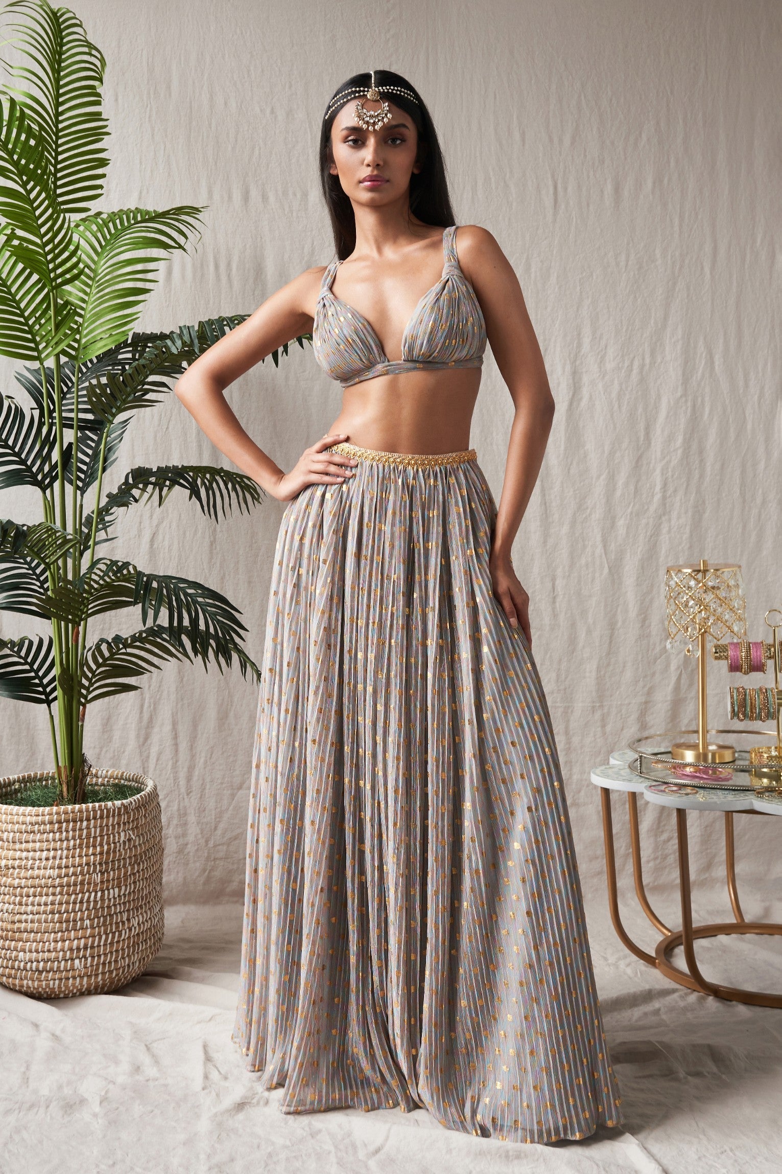 Riya – grey lehenga, bisouNYC