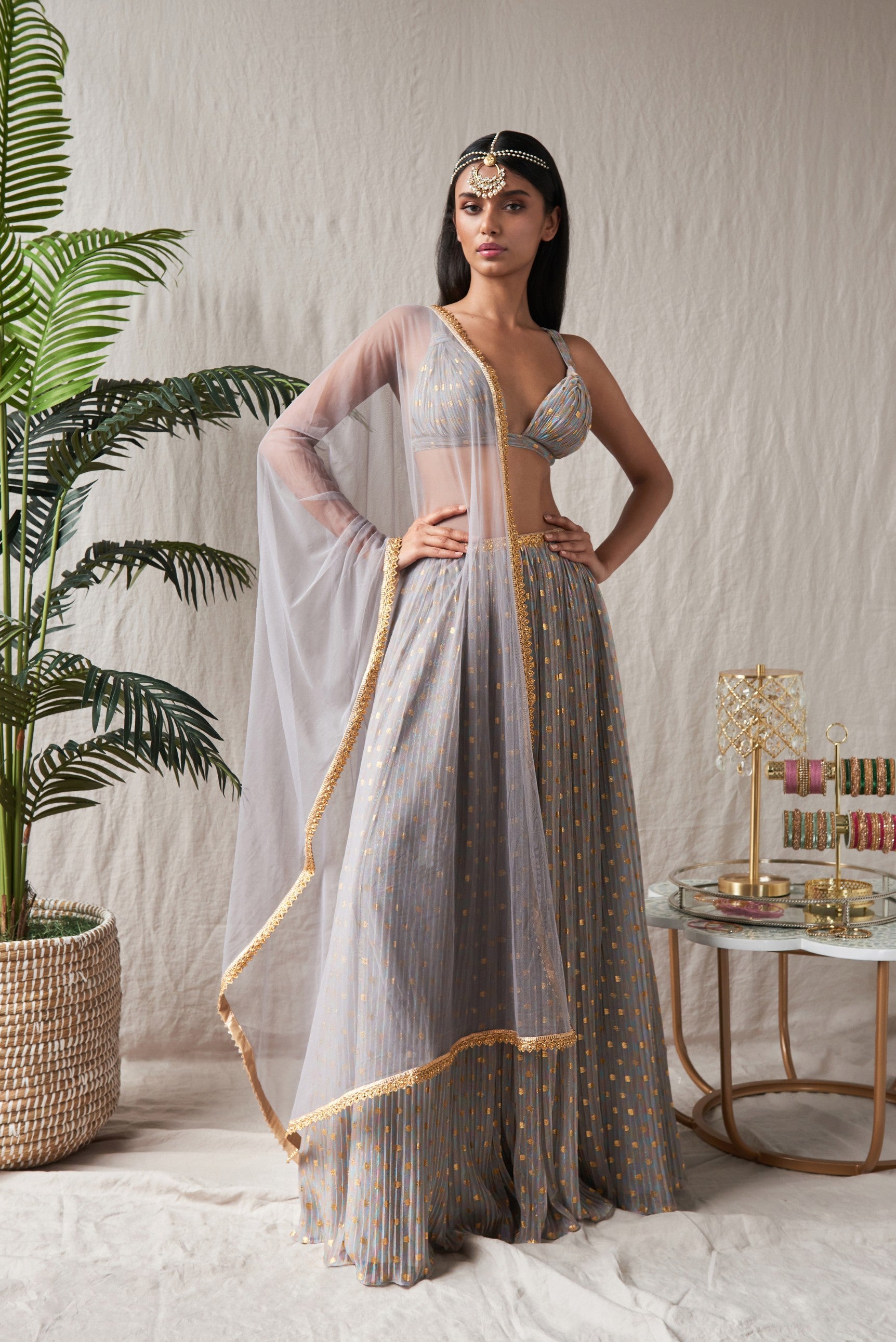Riya – grey lehenga, bisouNYC