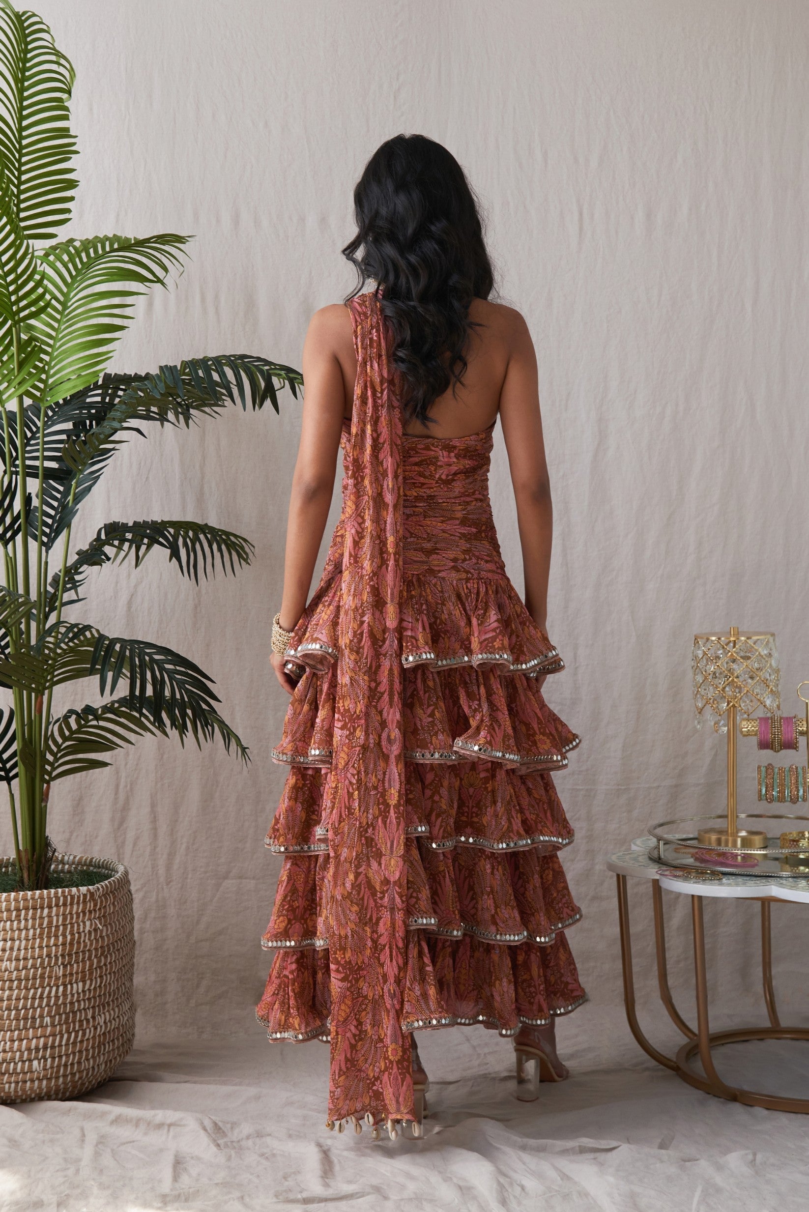 Saloni – rust dress, bisouNYC