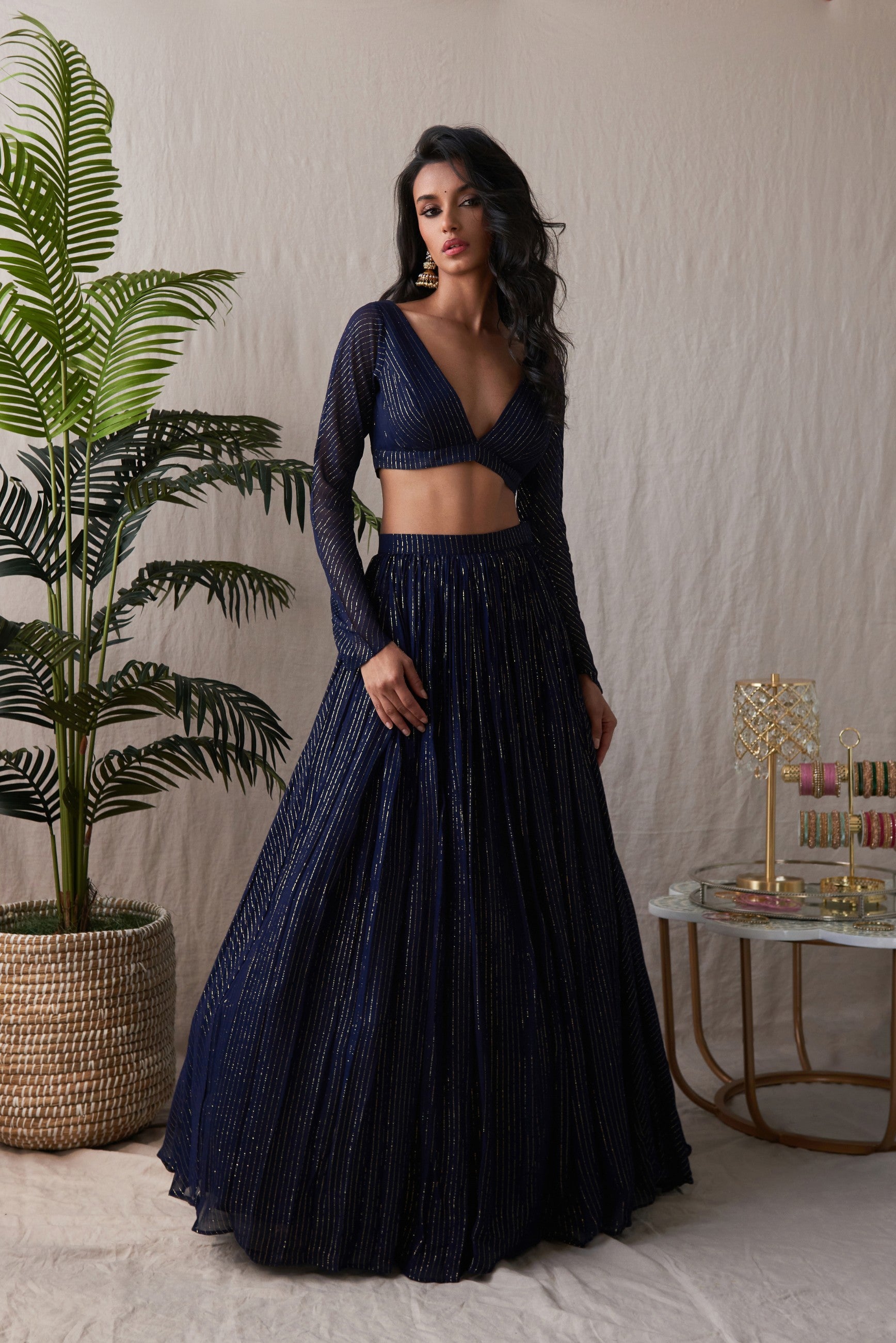 Shivani – blue lehenga, bisouNYC