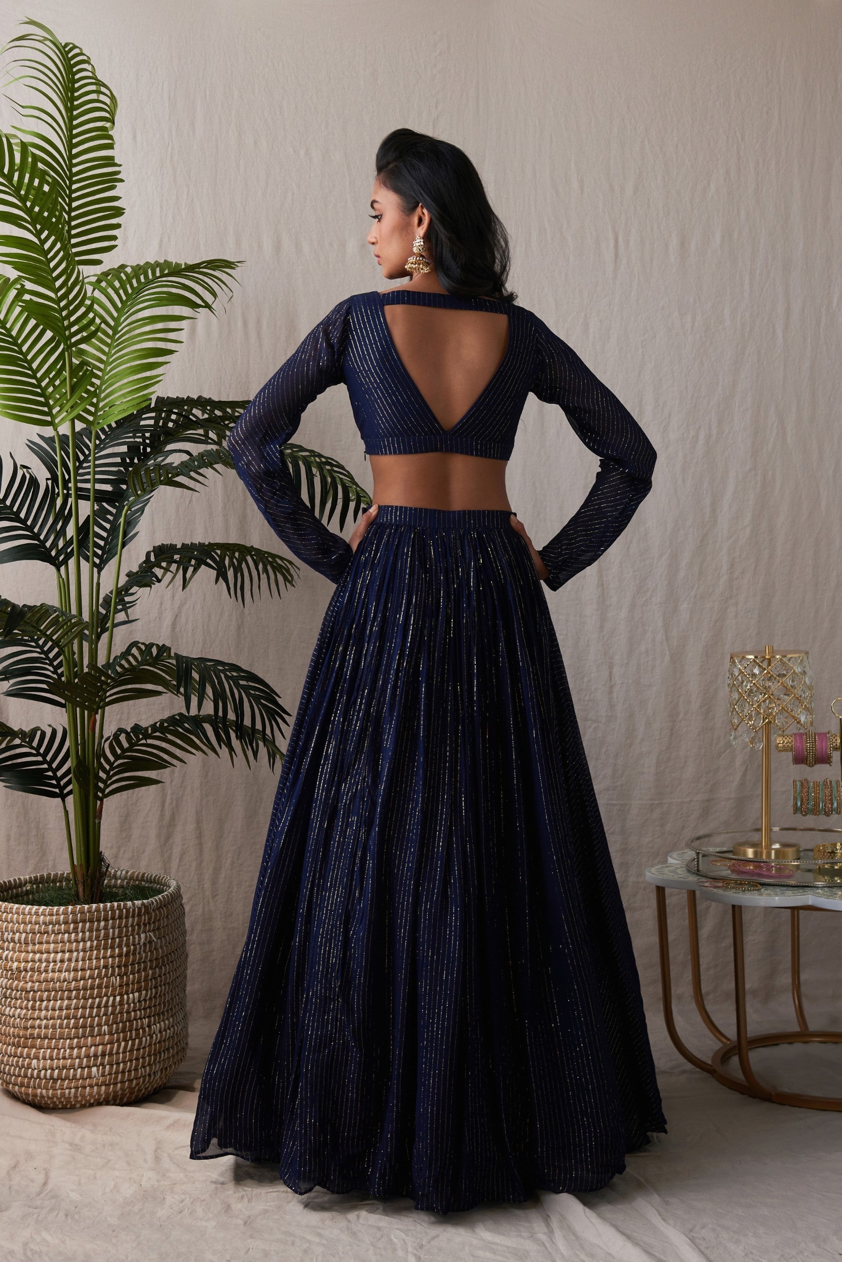 Shivani – blue lehenga, bisouNYC