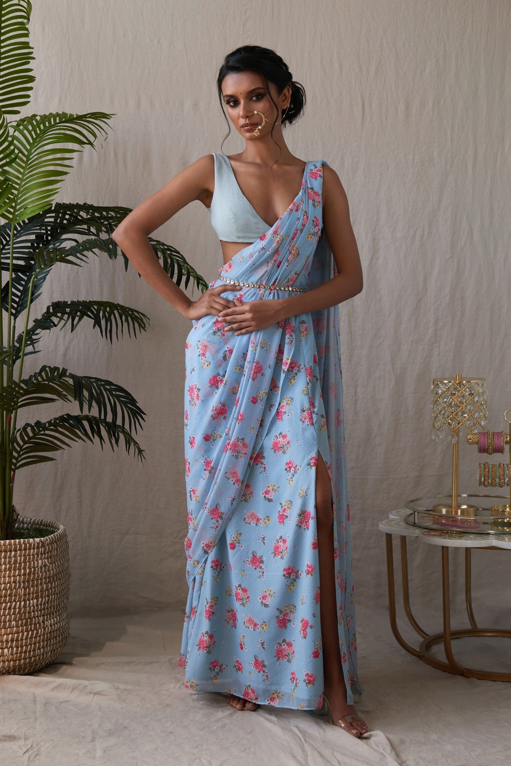 Suhaani – blue saree, bisouNYC