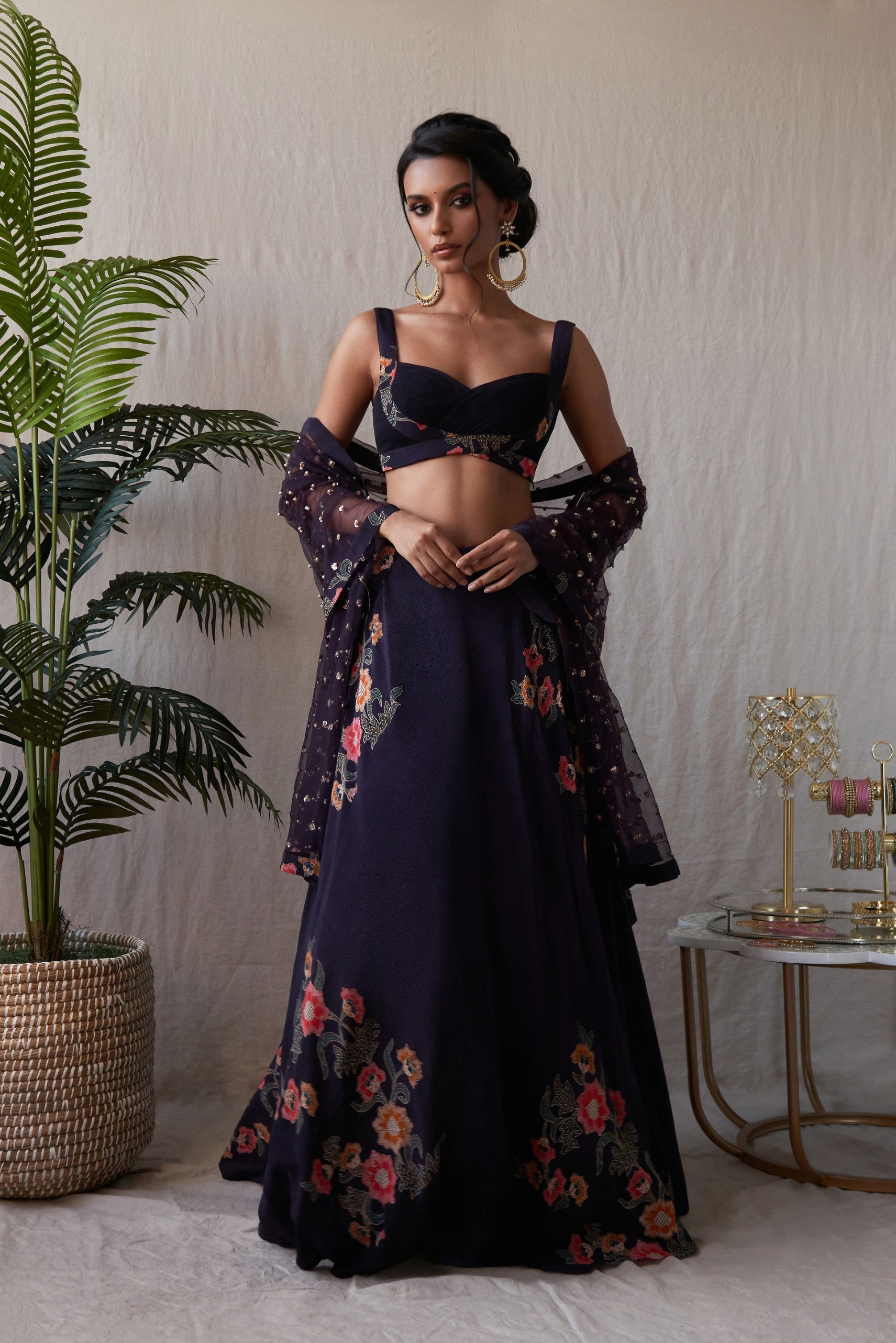 Shreya – blue lehenga, bisouNYC