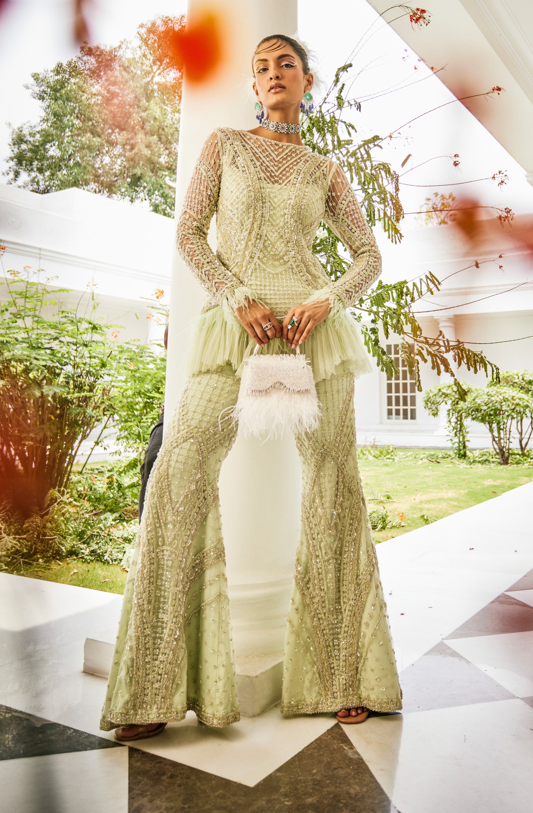 Célèstine – green net suit, bisouNYC