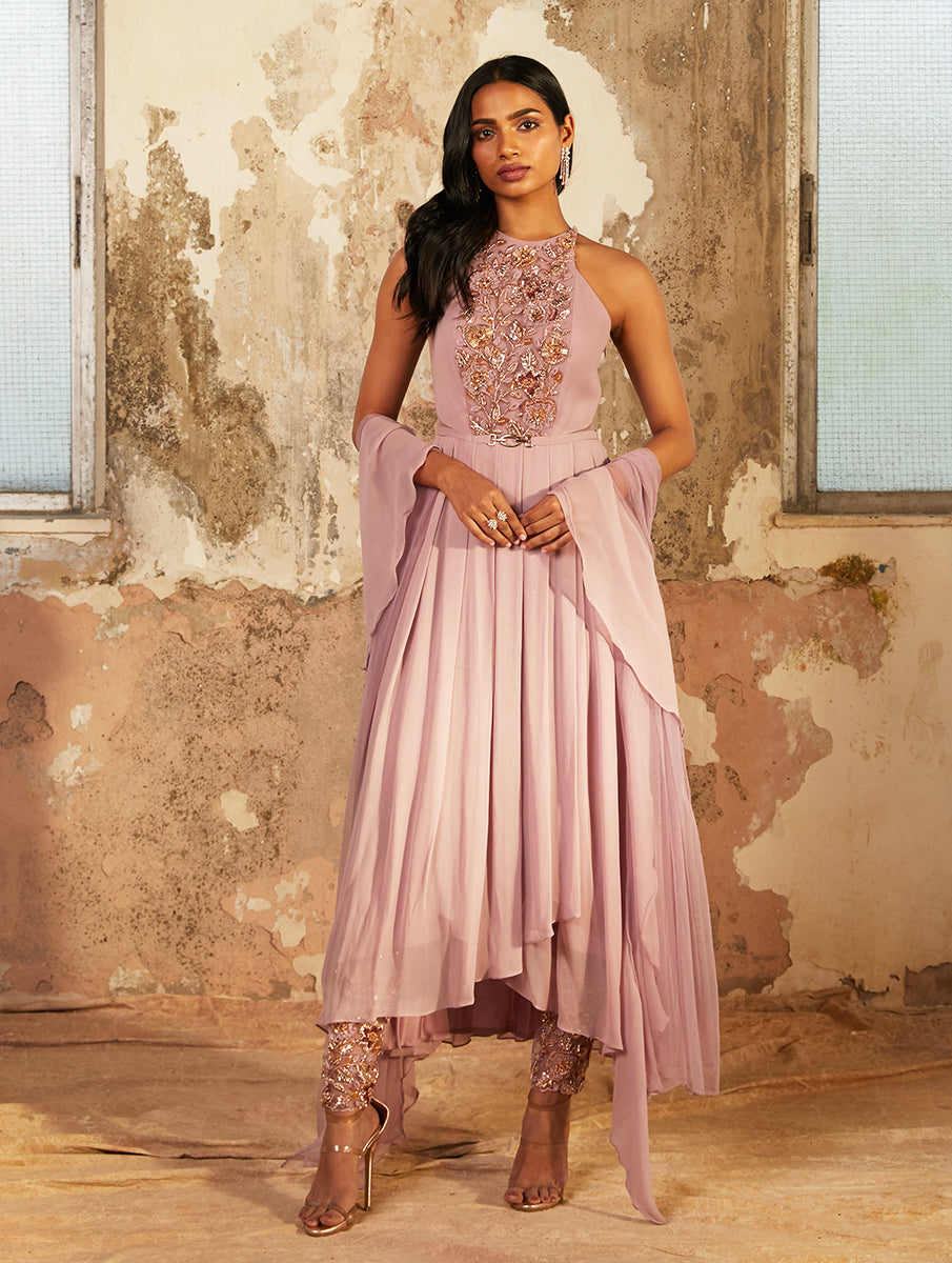 Chelsea – lilac georgette suit, bisouNYC