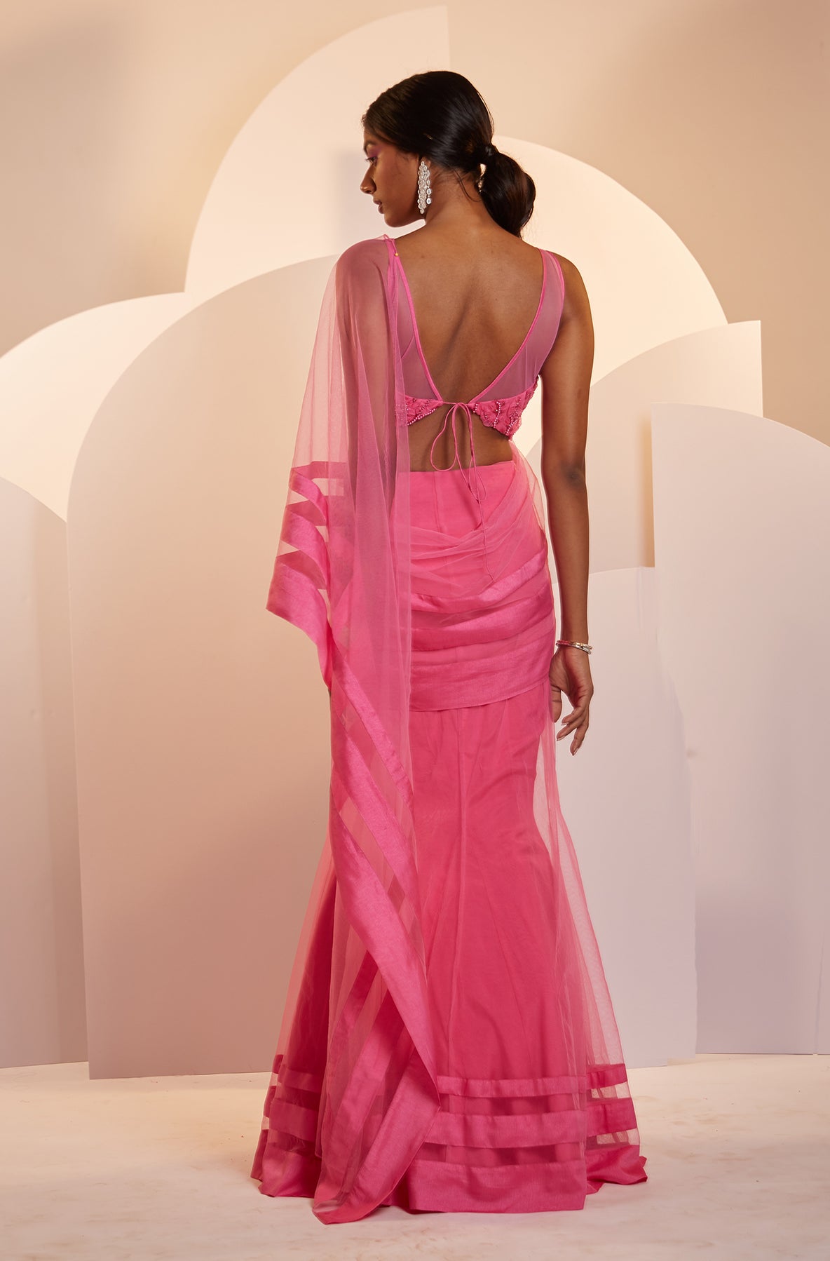 Claire – pink silk lehenga, bisouNYC