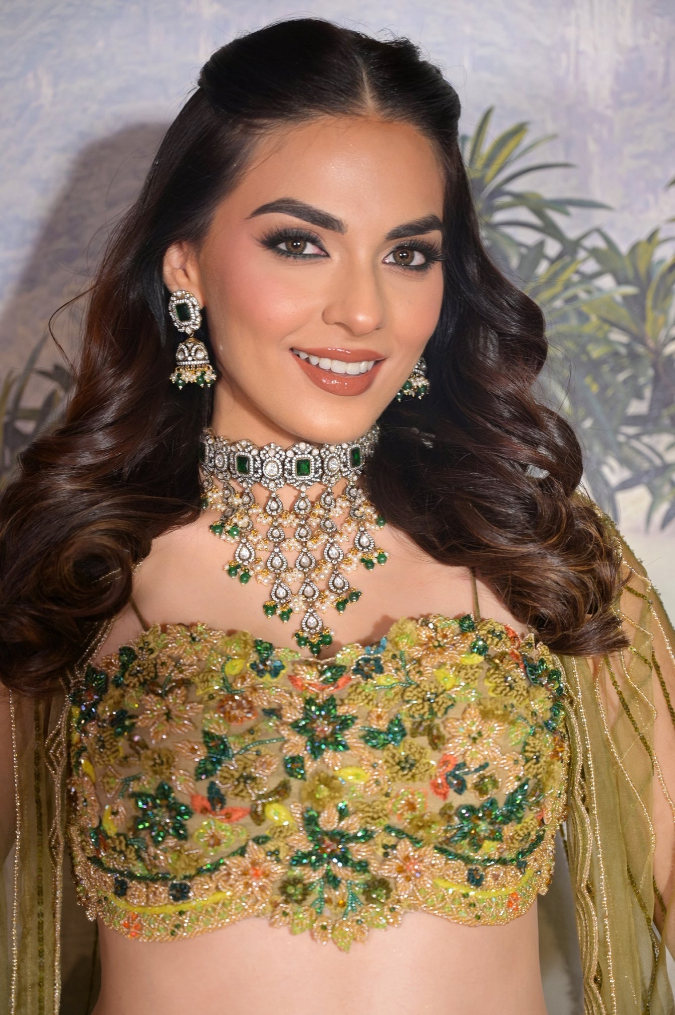 Clara – green organza lehenga, bisouNYC