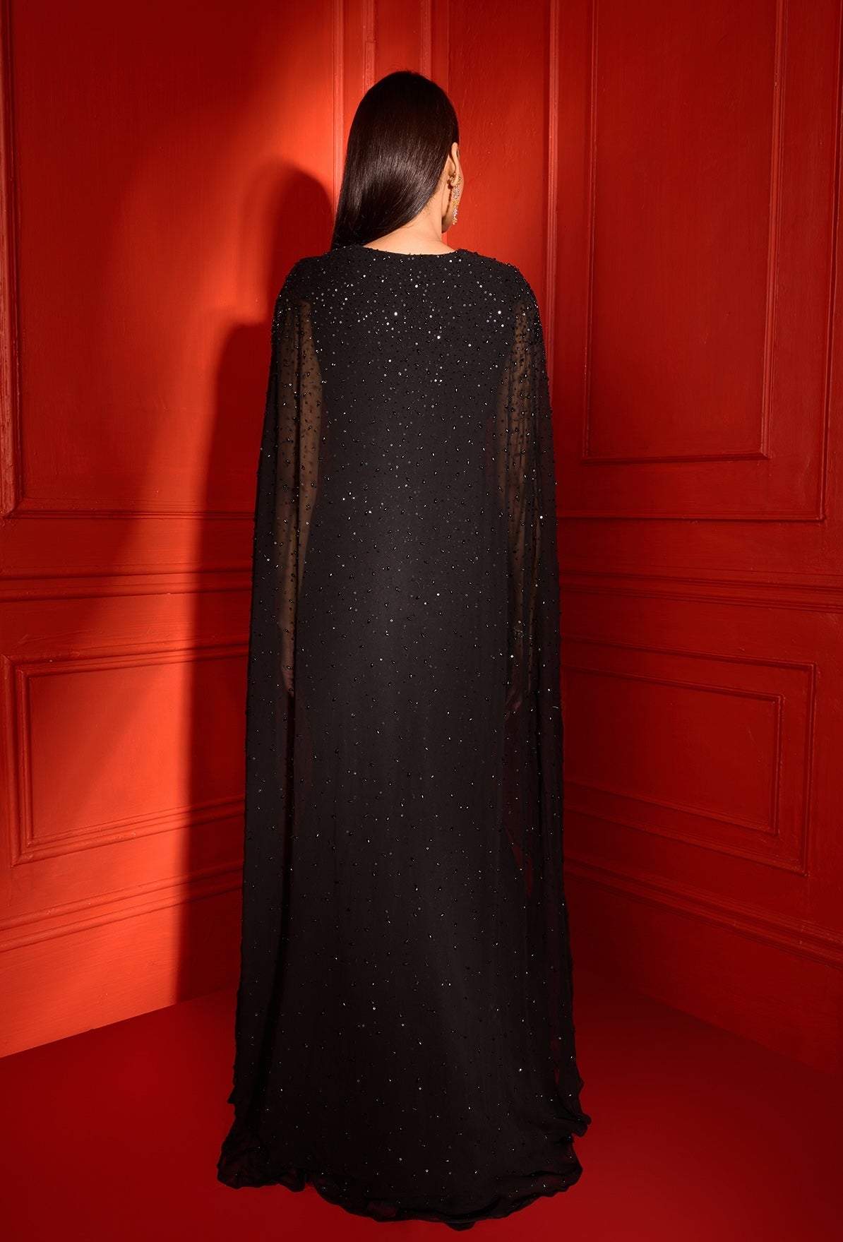 Elan – black georgette dress, bisouNYC
