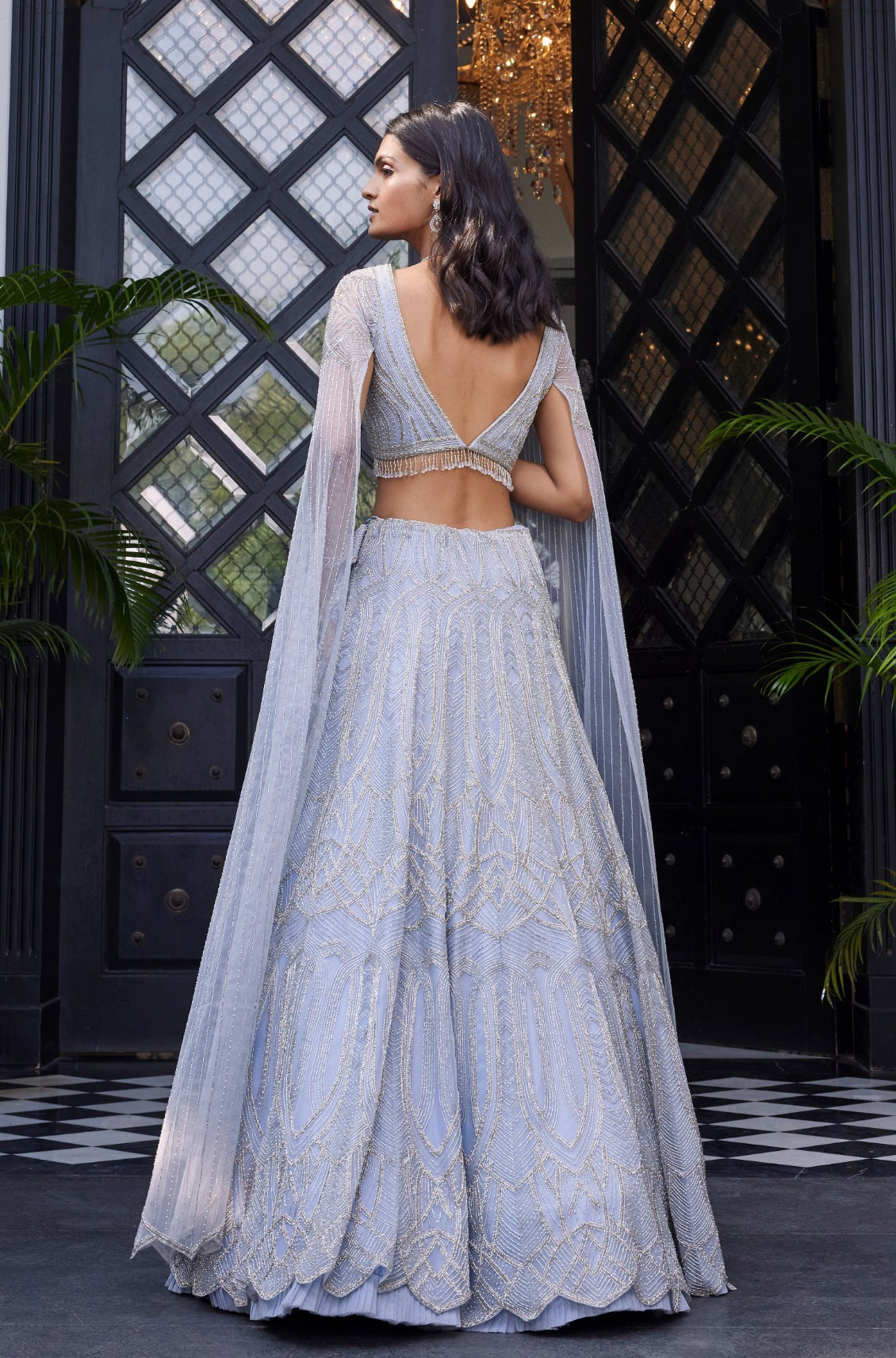 Ella – blue net lehenga, bisouNYC