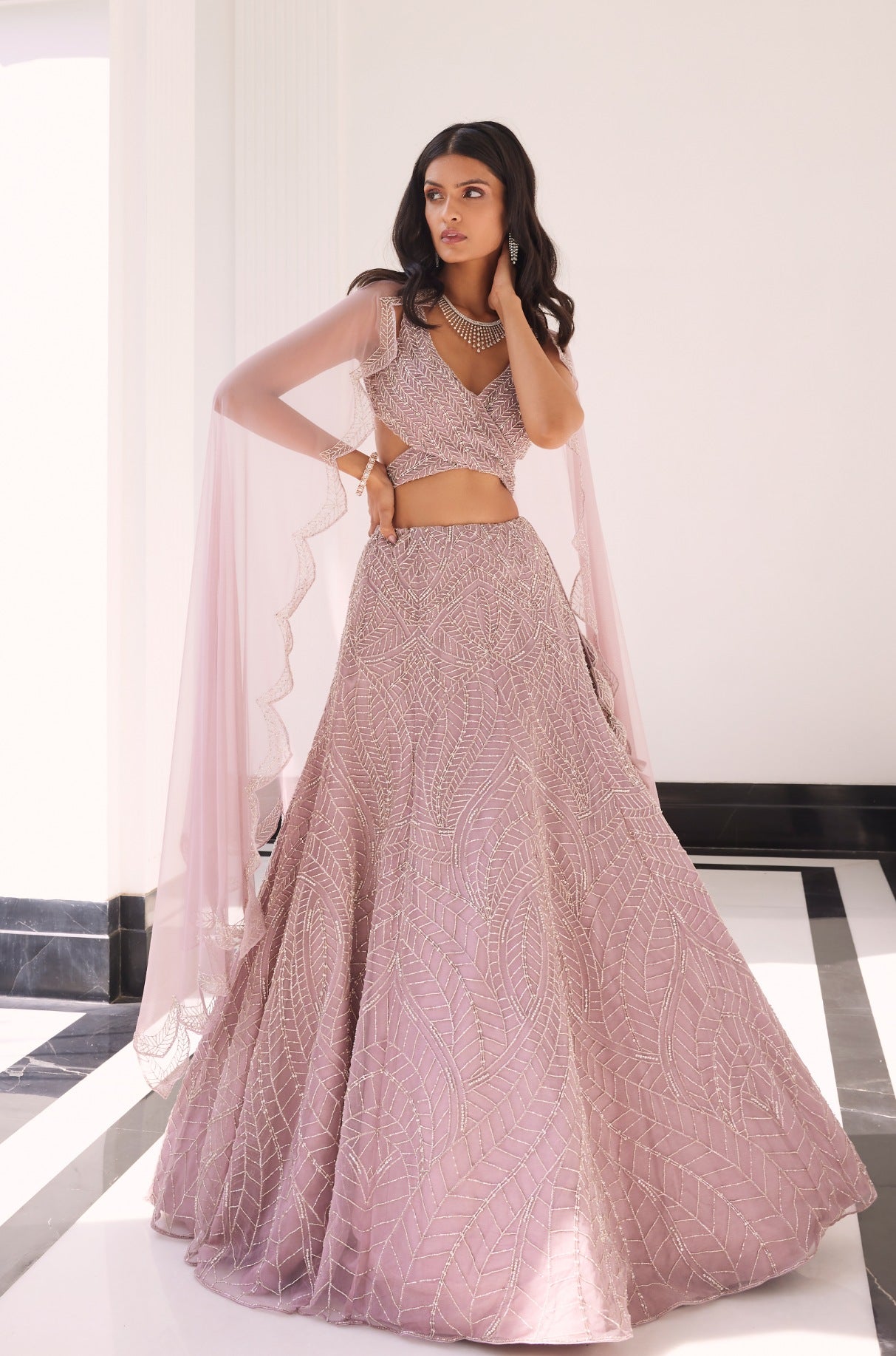 Eluna – lilac net lehenga, bisouNYC