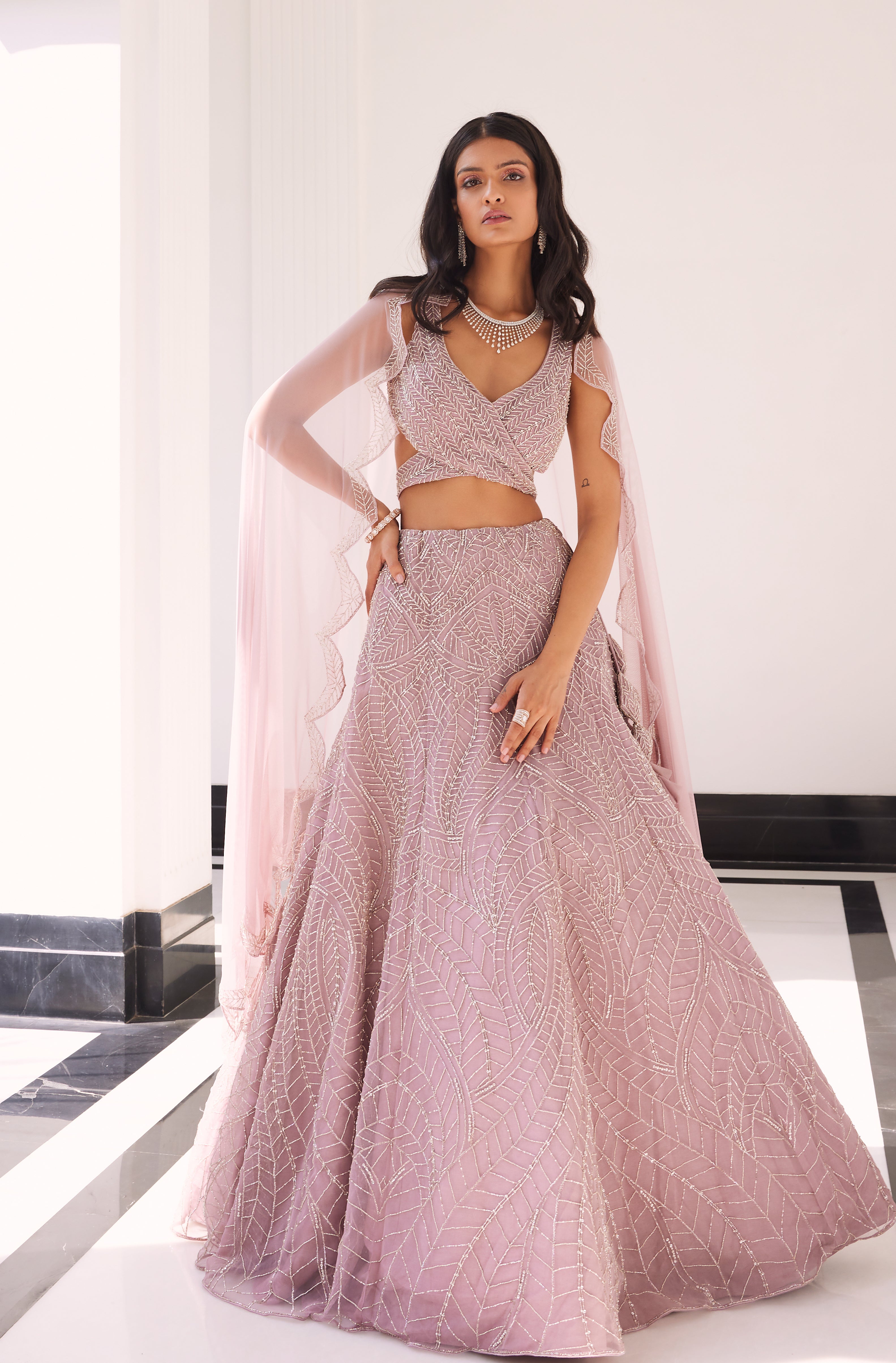 Eluna – lilac net lehenga, bisouNYC