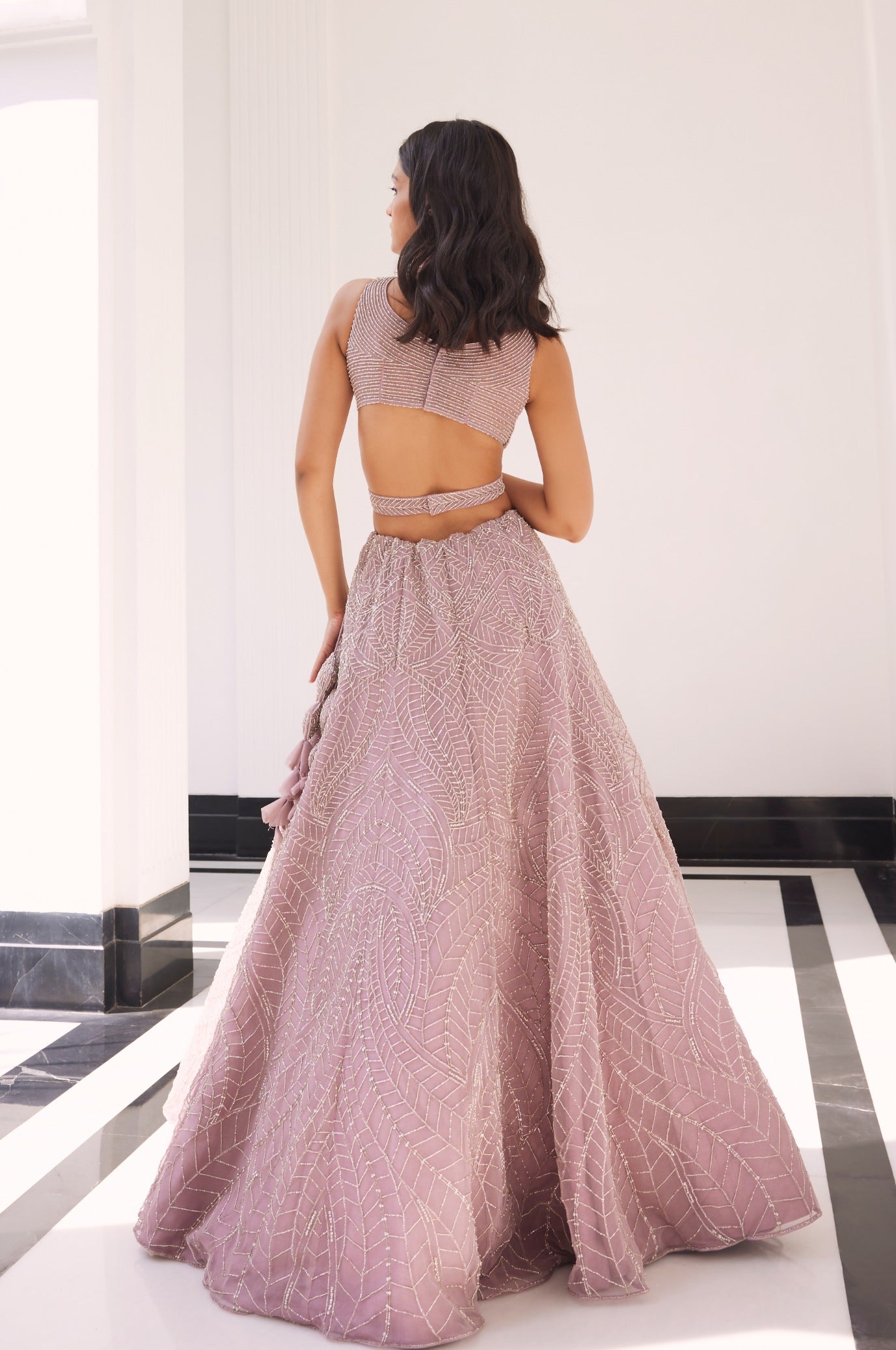 Eluna – lilac net lehenga, bisouNYC