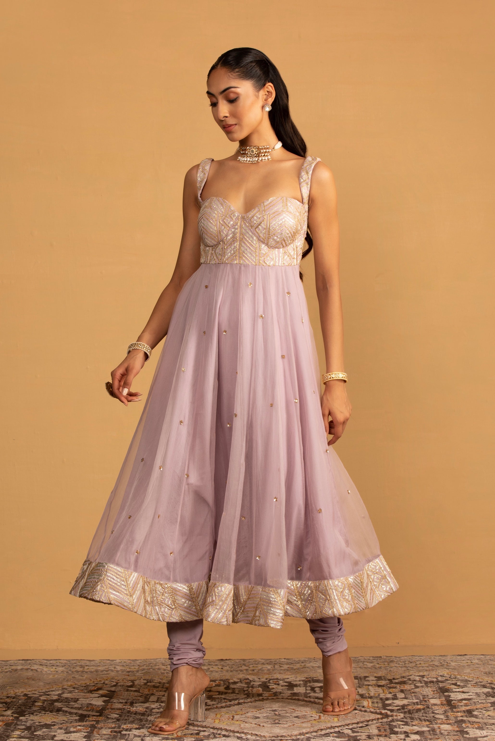 Esha – lilac organza suit, bisouNYC