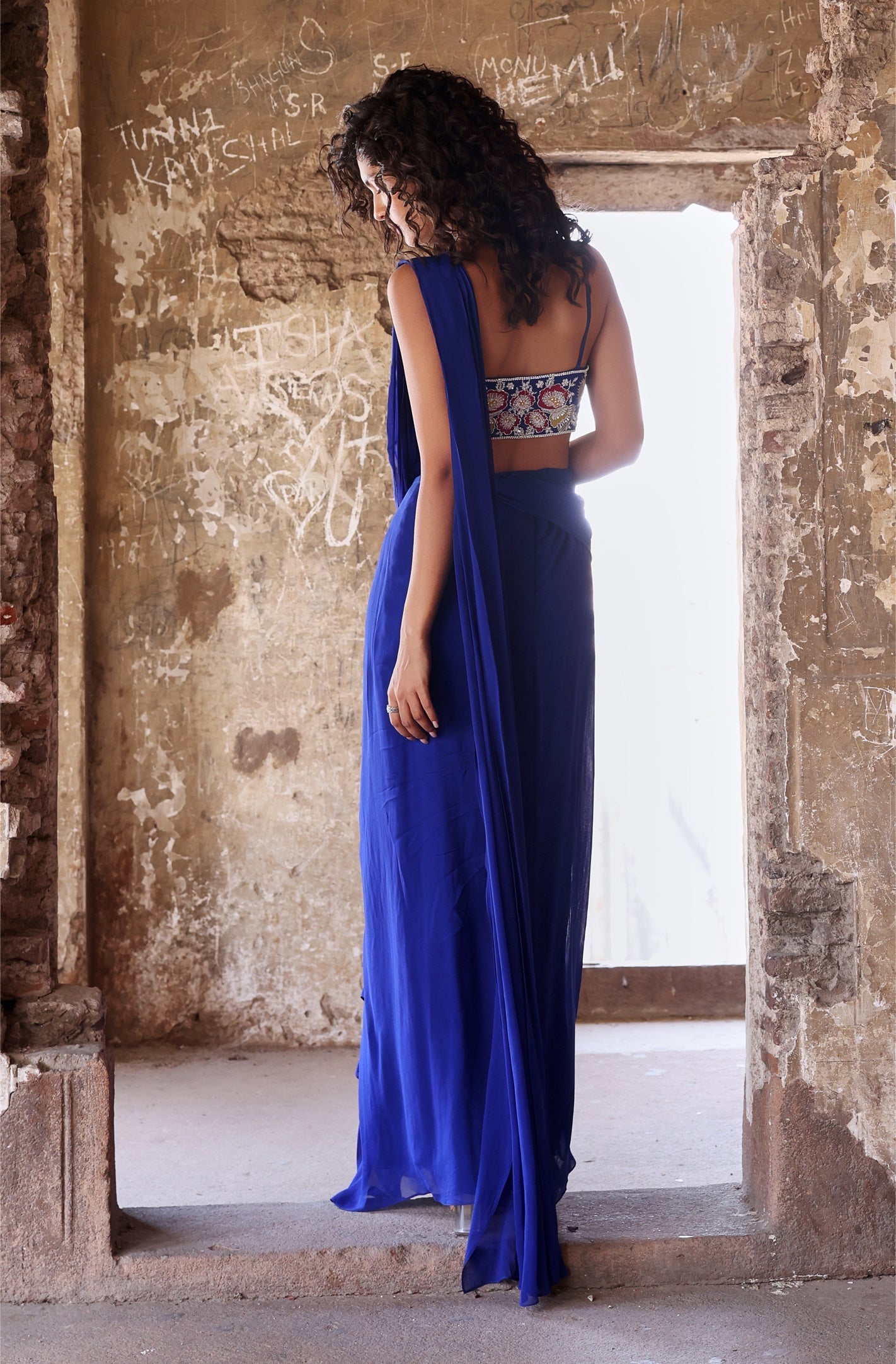 Esha – blue organza lehenga, bisouNYC