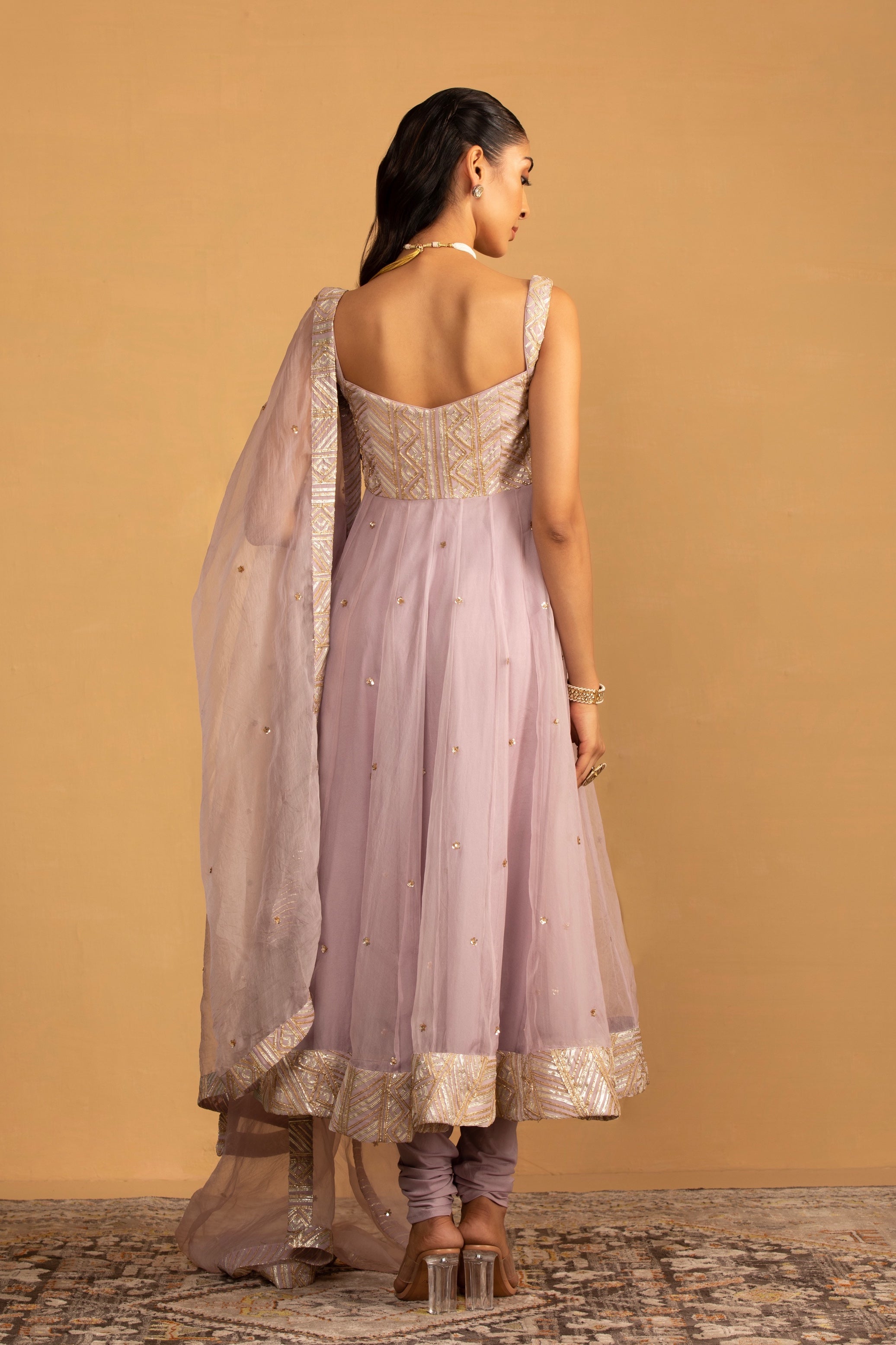 Esha – lilac organza suit, bisouNYC