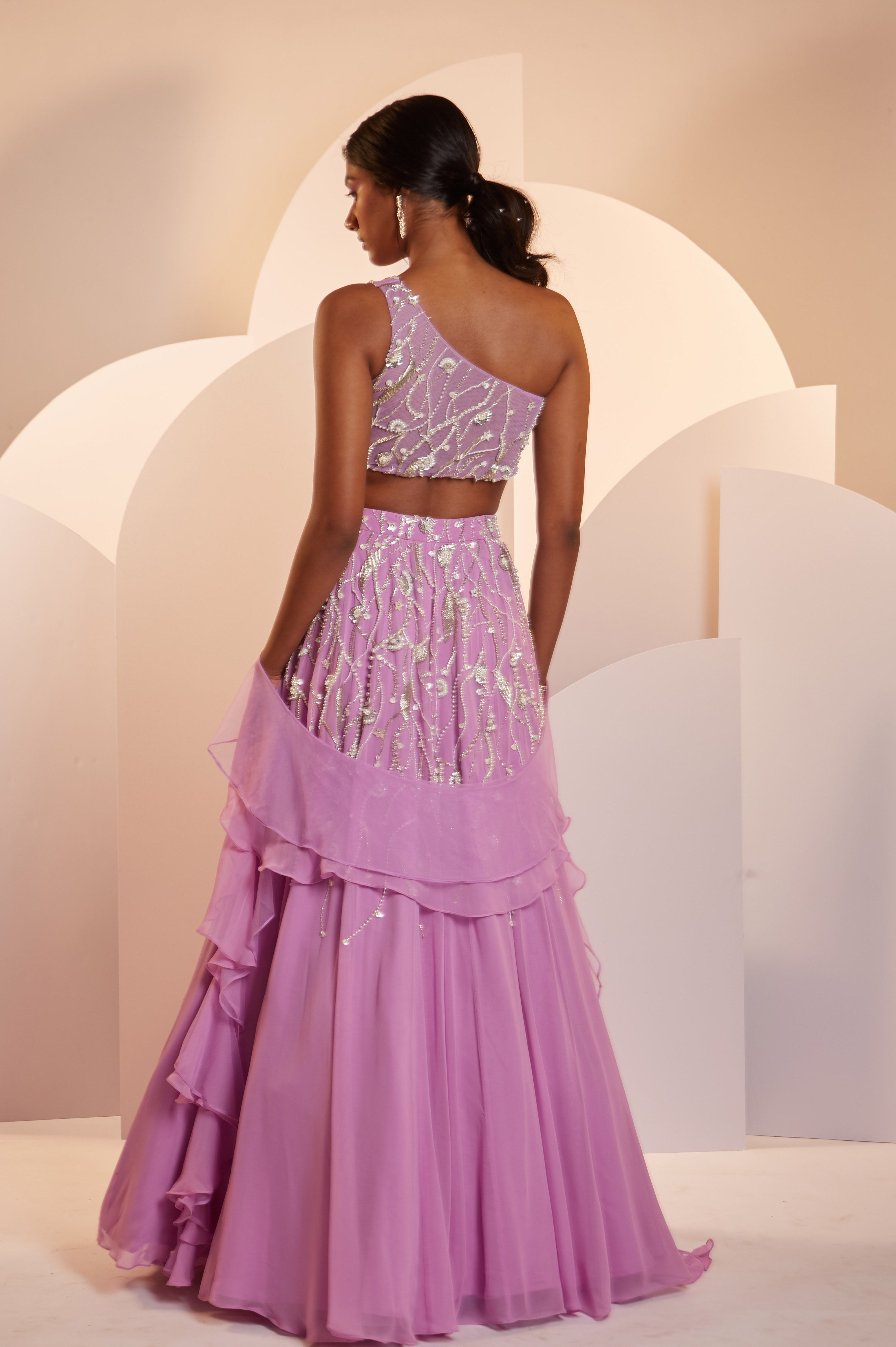 Fiona – purple georgette lehenga, bisouNYC
