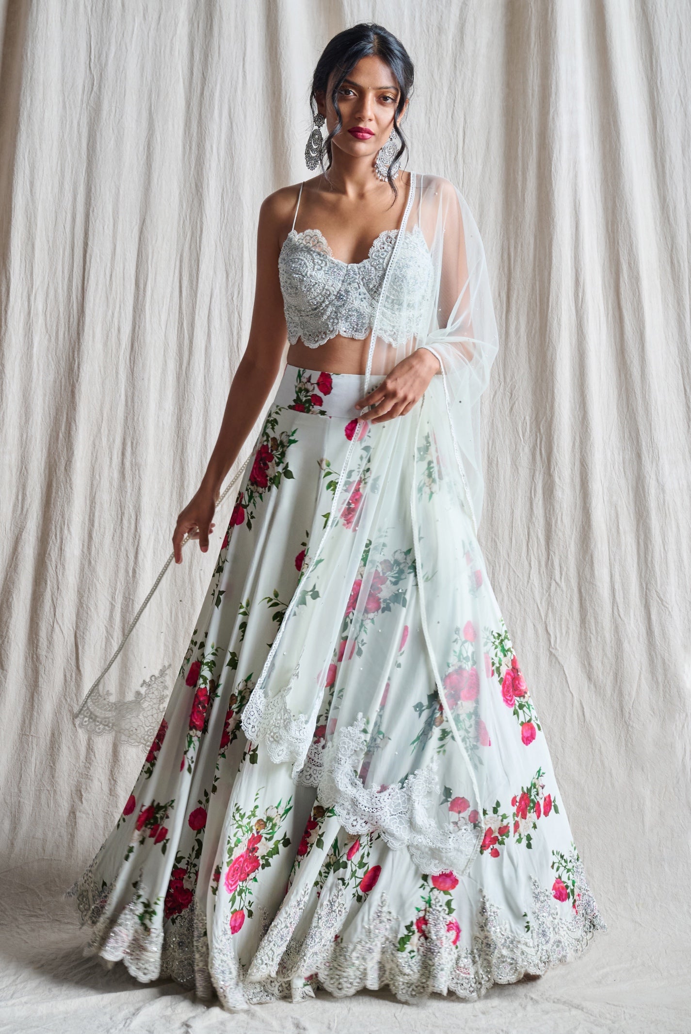 Flora – grey lehenga, bisouNYC