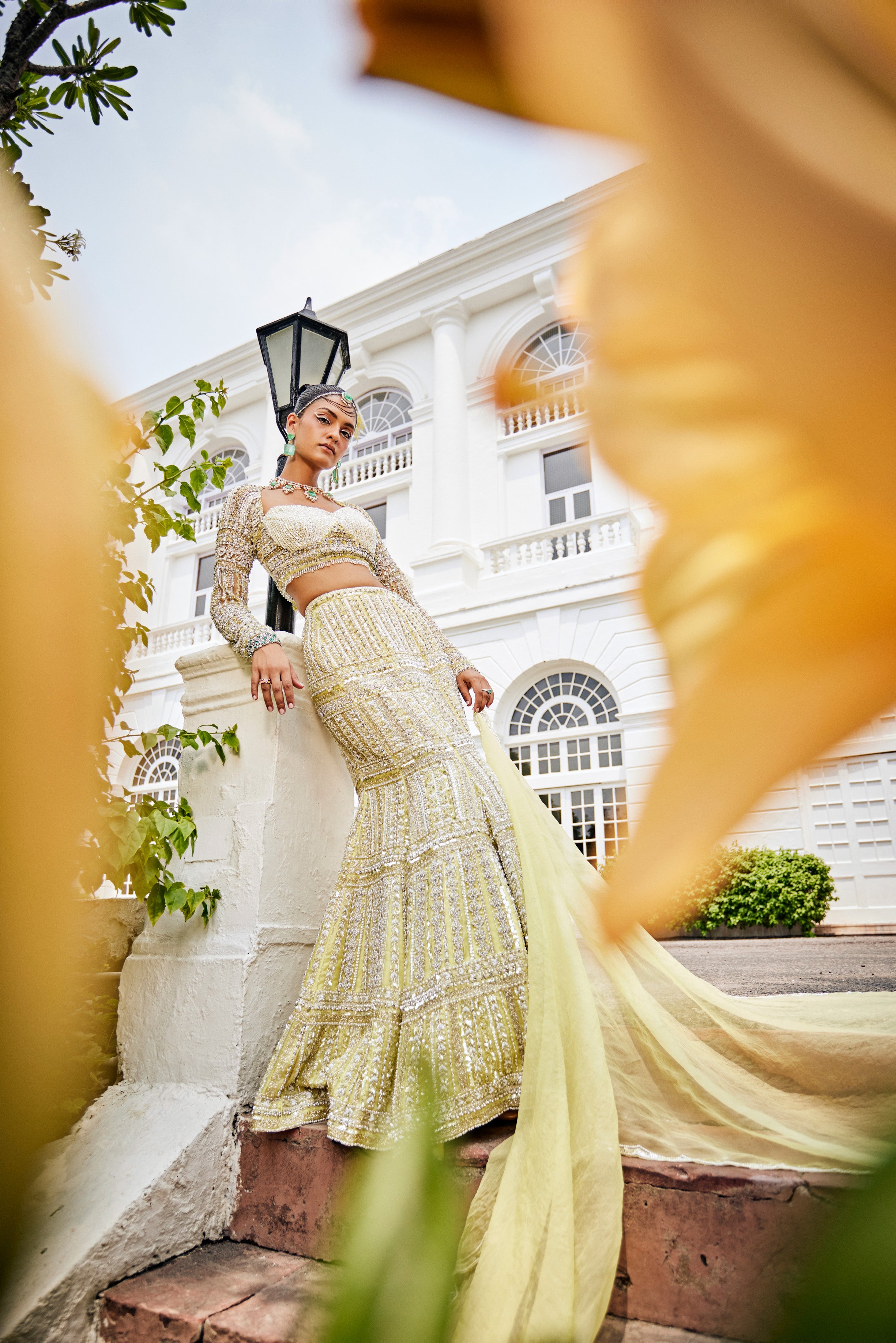 Florentine – yellow organza lehenga, bisouNYC