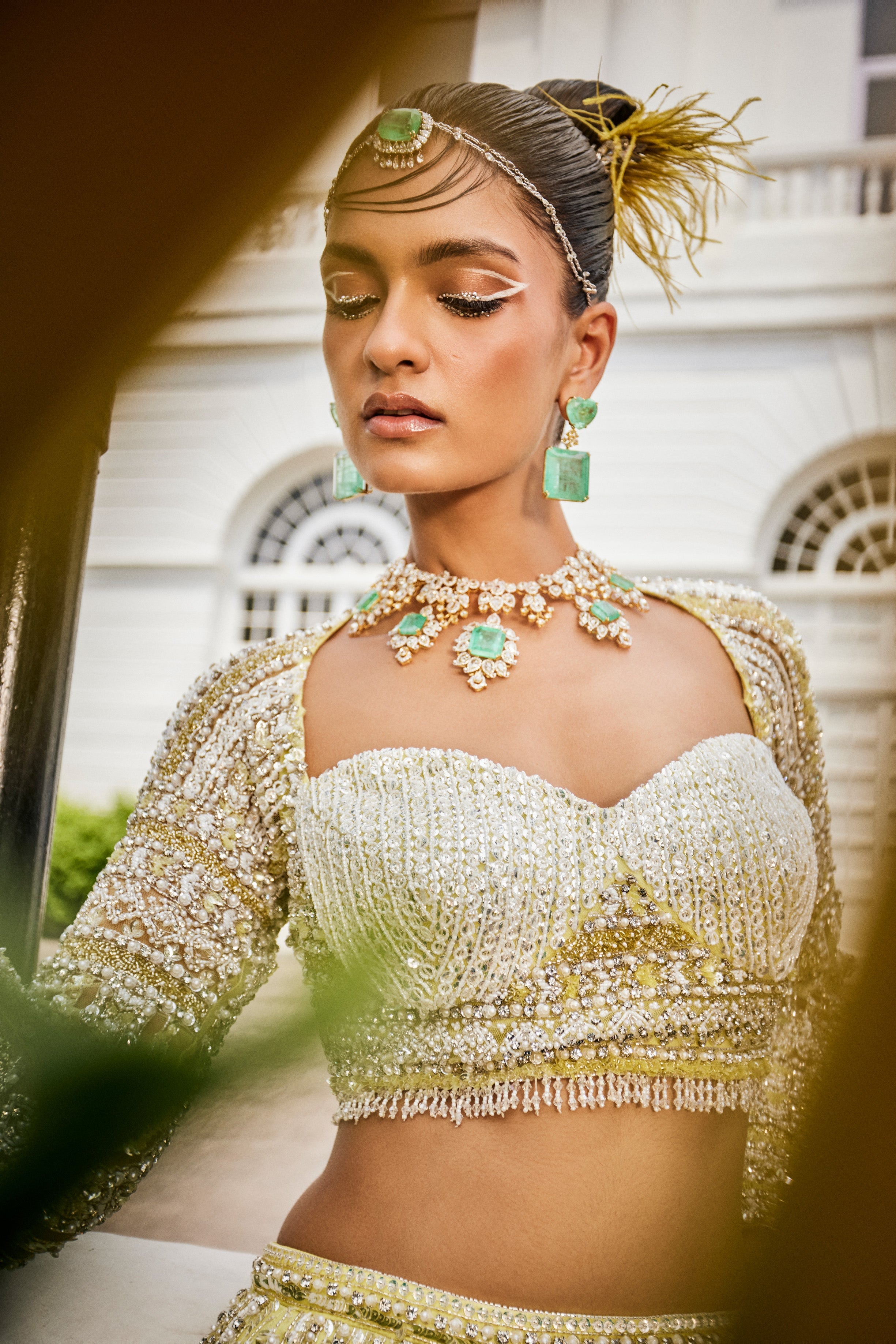 Florentine – yellow organza lehenga, bisouNYC