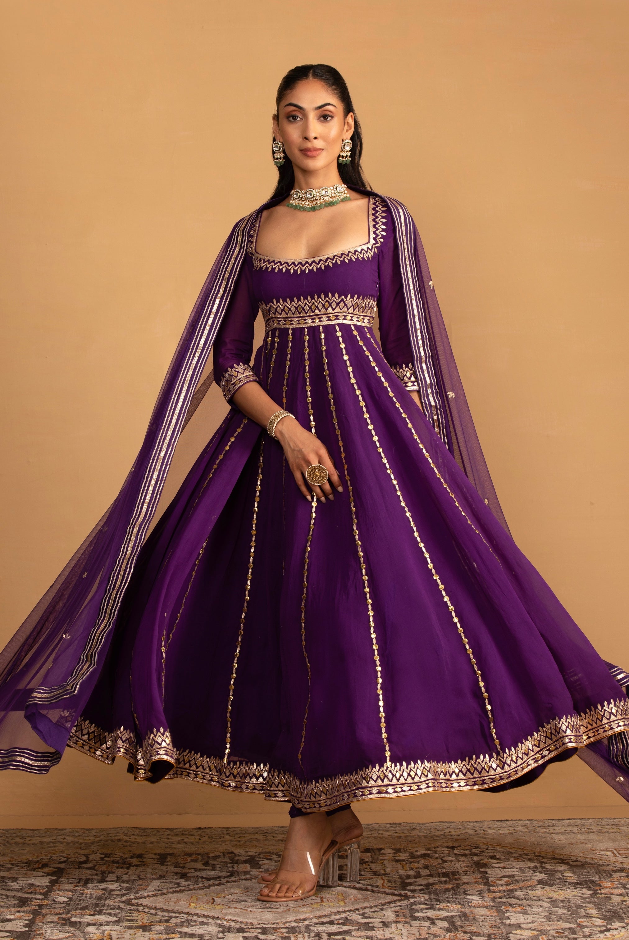 Gauri – purple georgette suit, bisouNYC