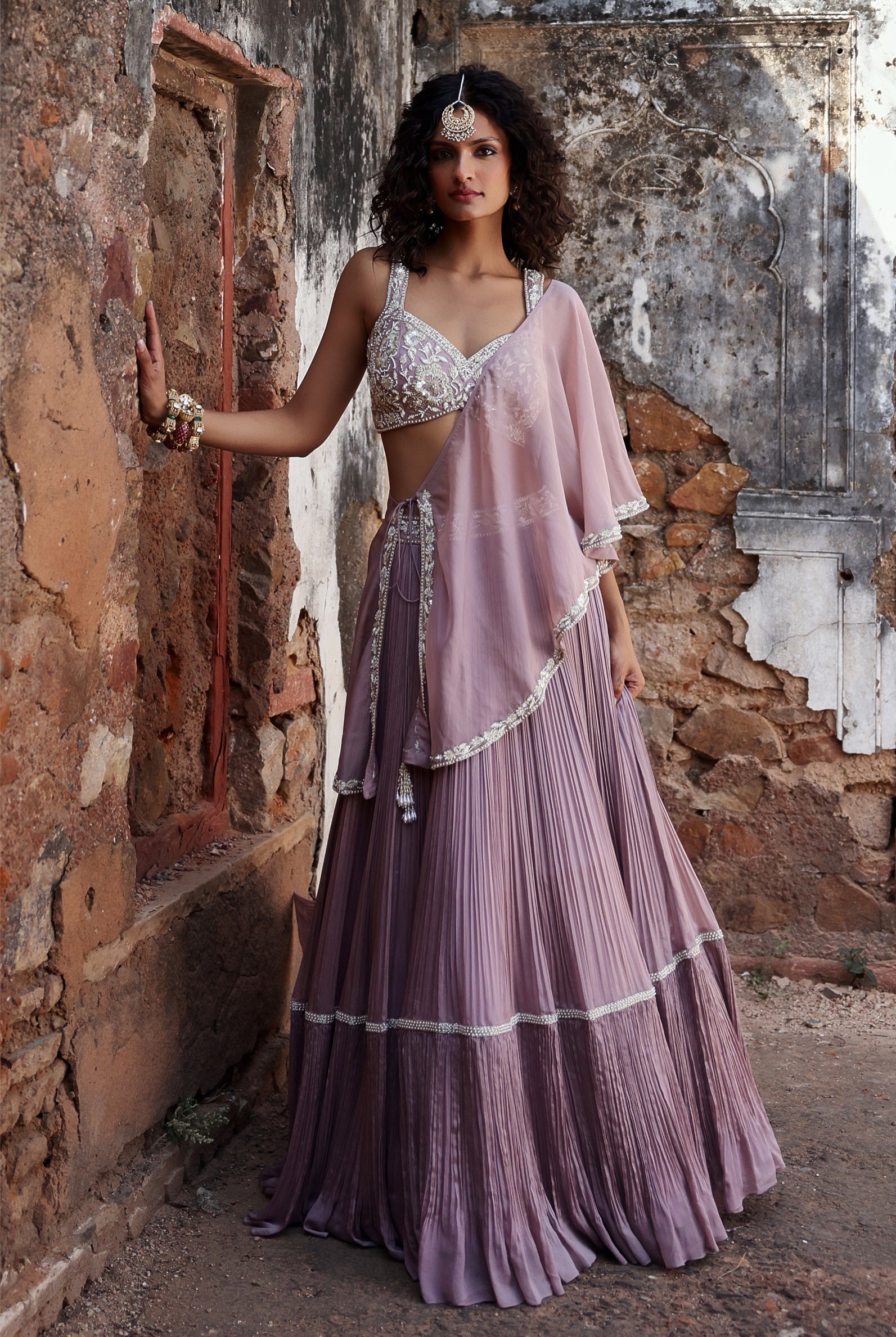 Geet – lilac organza lehenga, bisouNYC