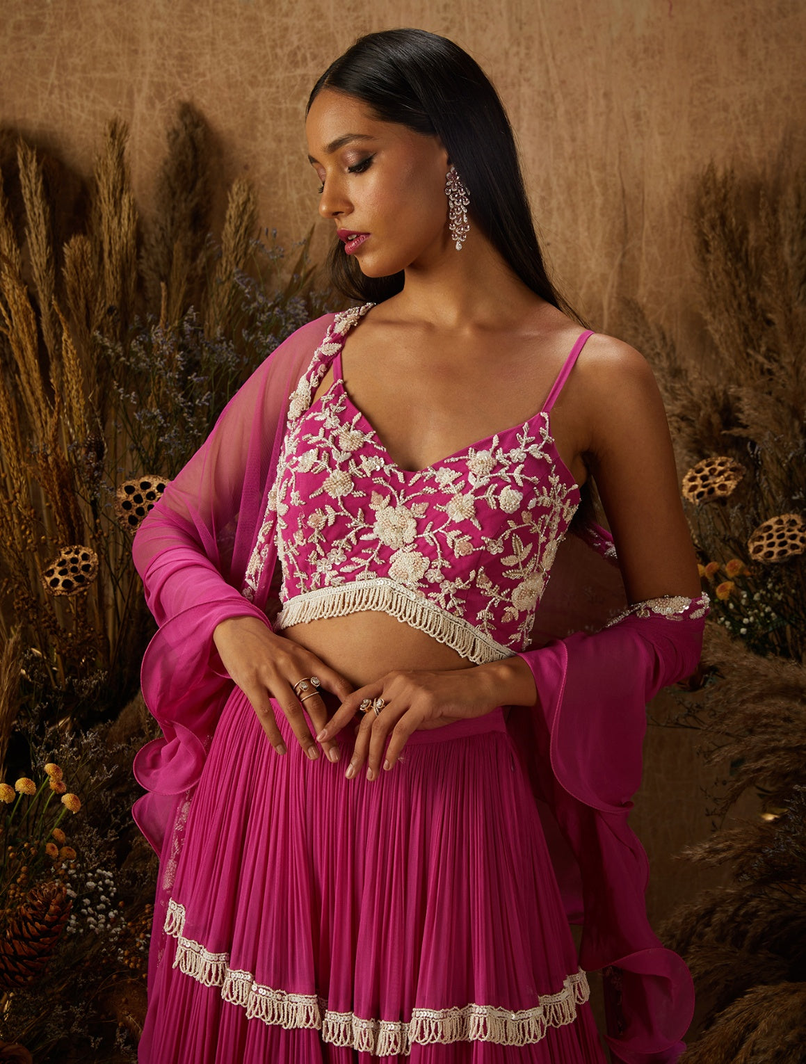 Giselle – pink georgette lehenga, bisouNYC