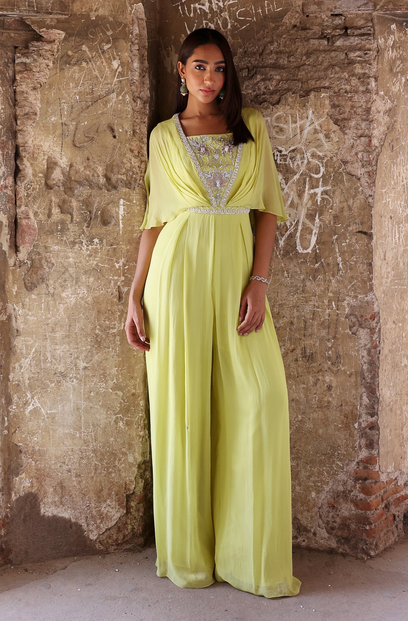 Hailey – green organza suit, bisouNYC