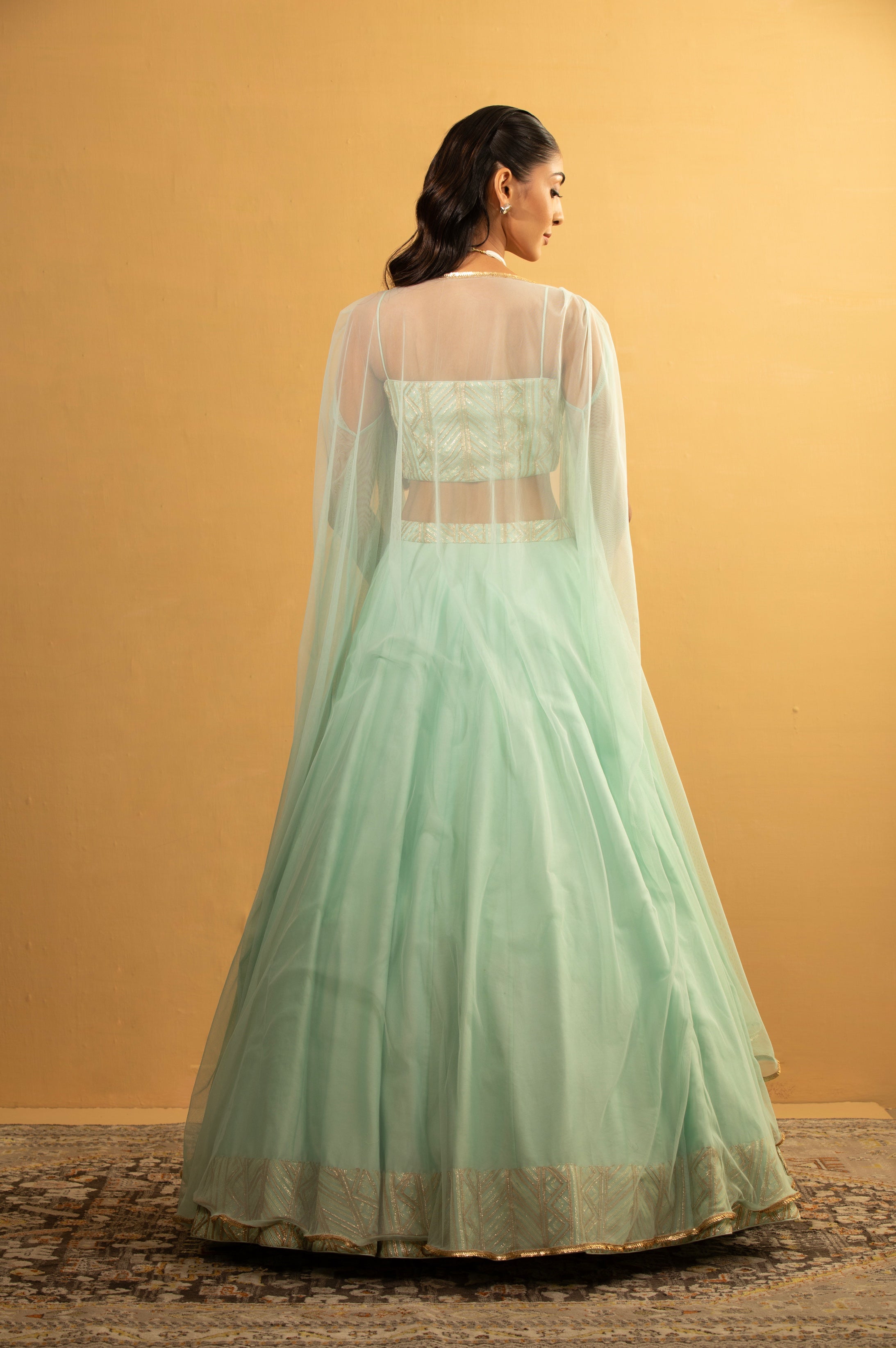 Heer – blue georgette lehenga, bisouNYC