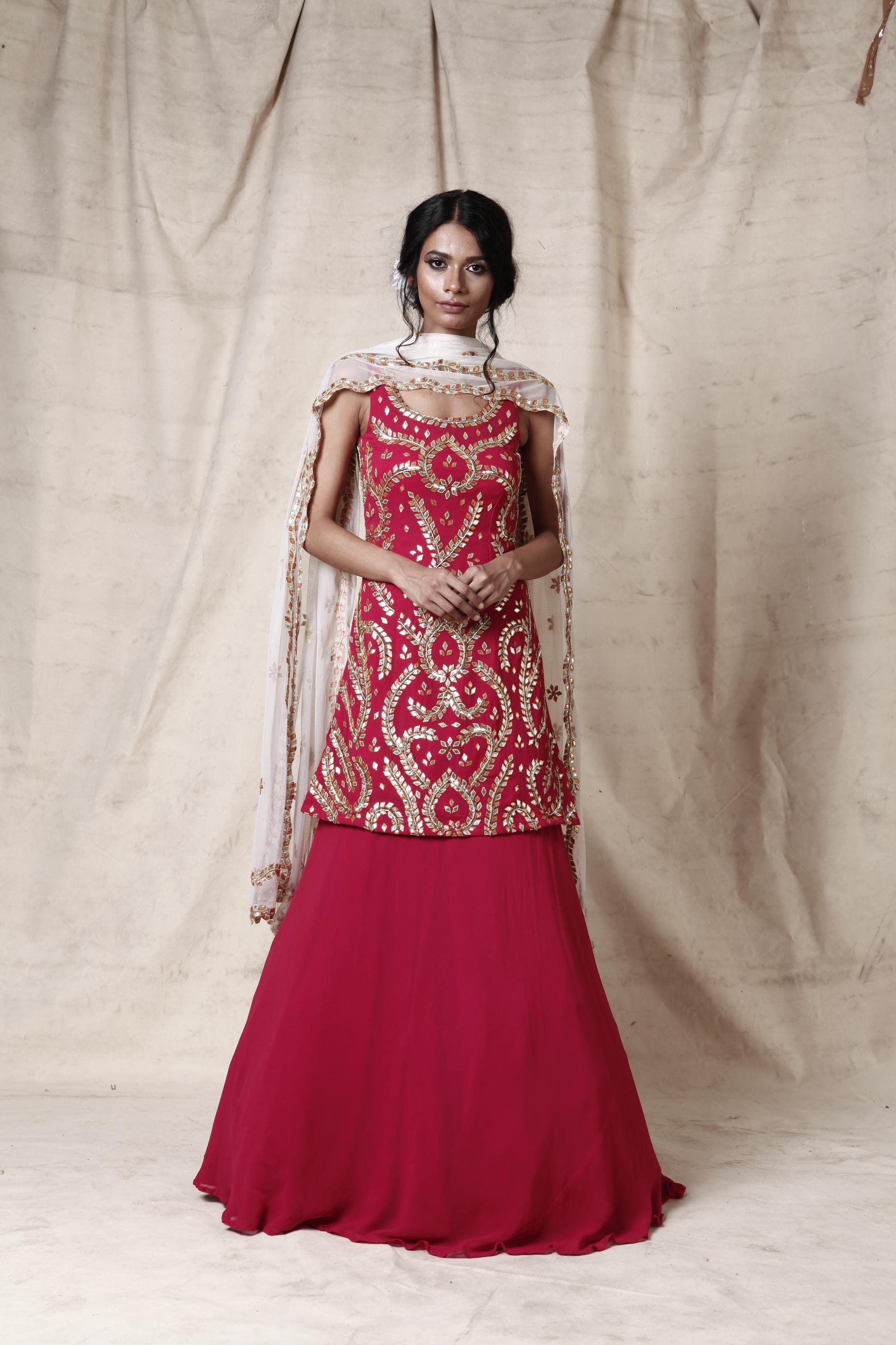 Hetal – magenta georgette lehenga, bisouNYC