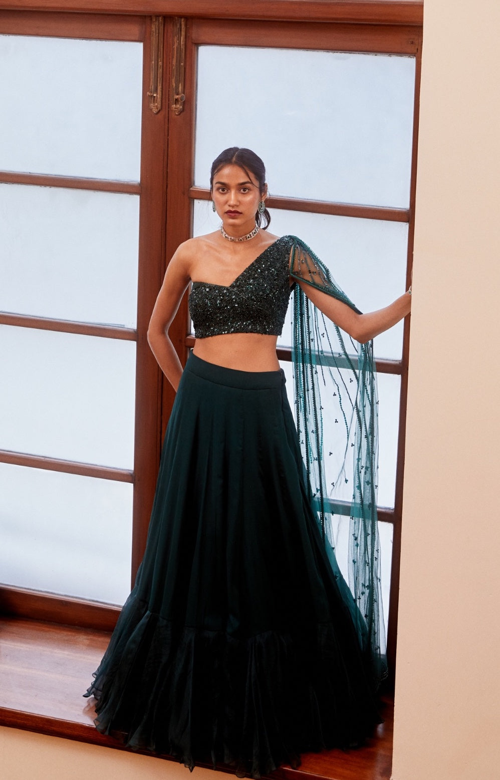 Isha – teal lehenga, bisouNYC