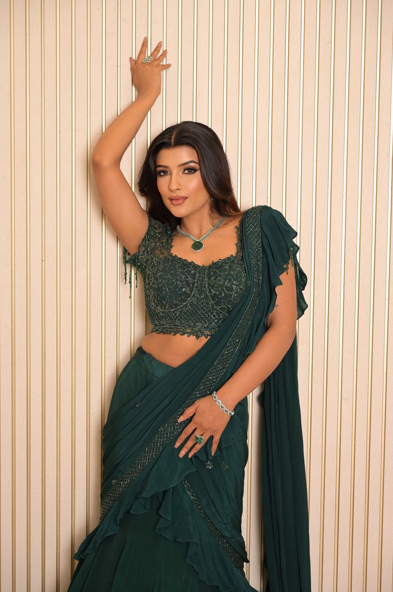 Ivy – green net lehenga, bisouNYC