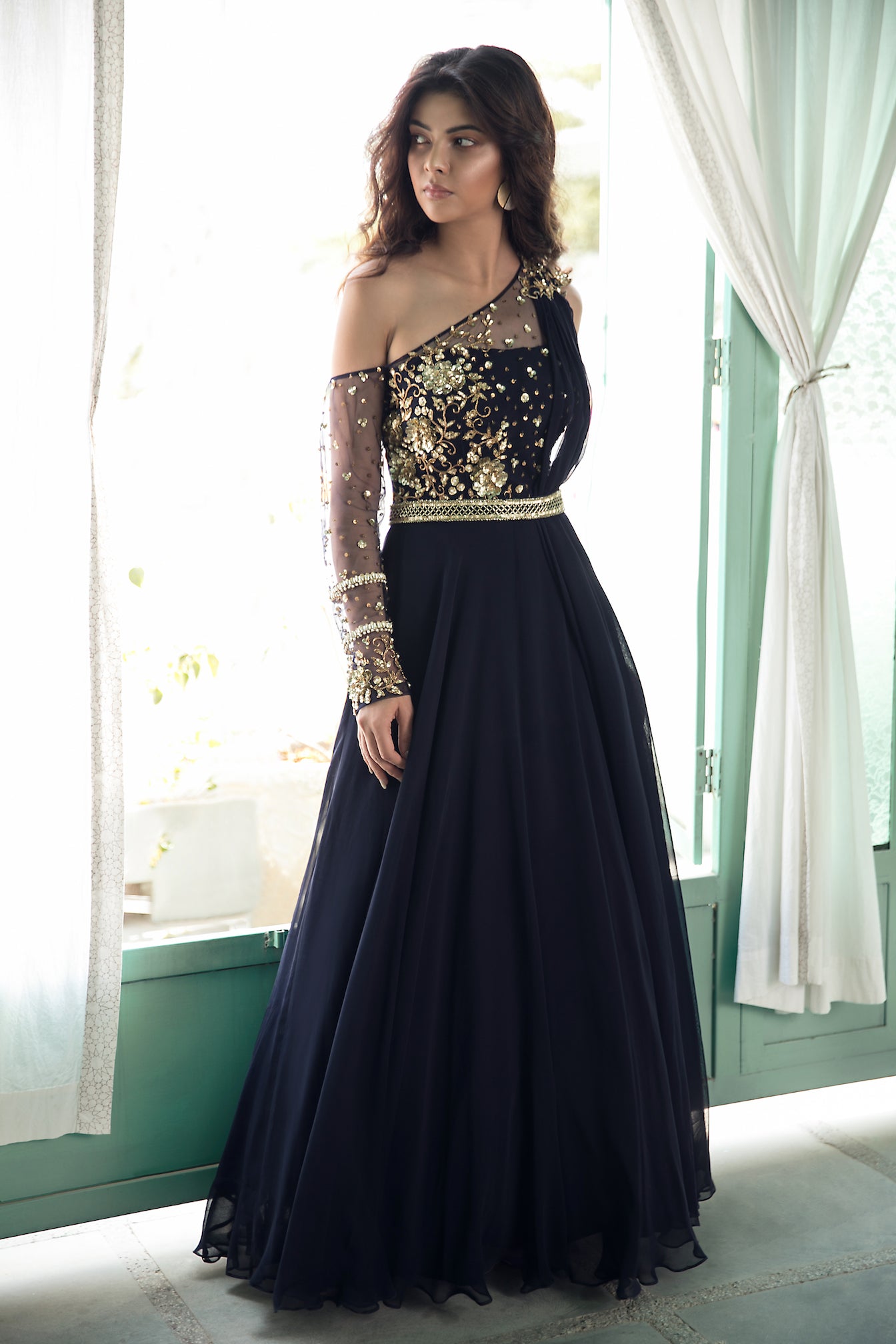 Jaanki – navy georgette dress, bisouNYC