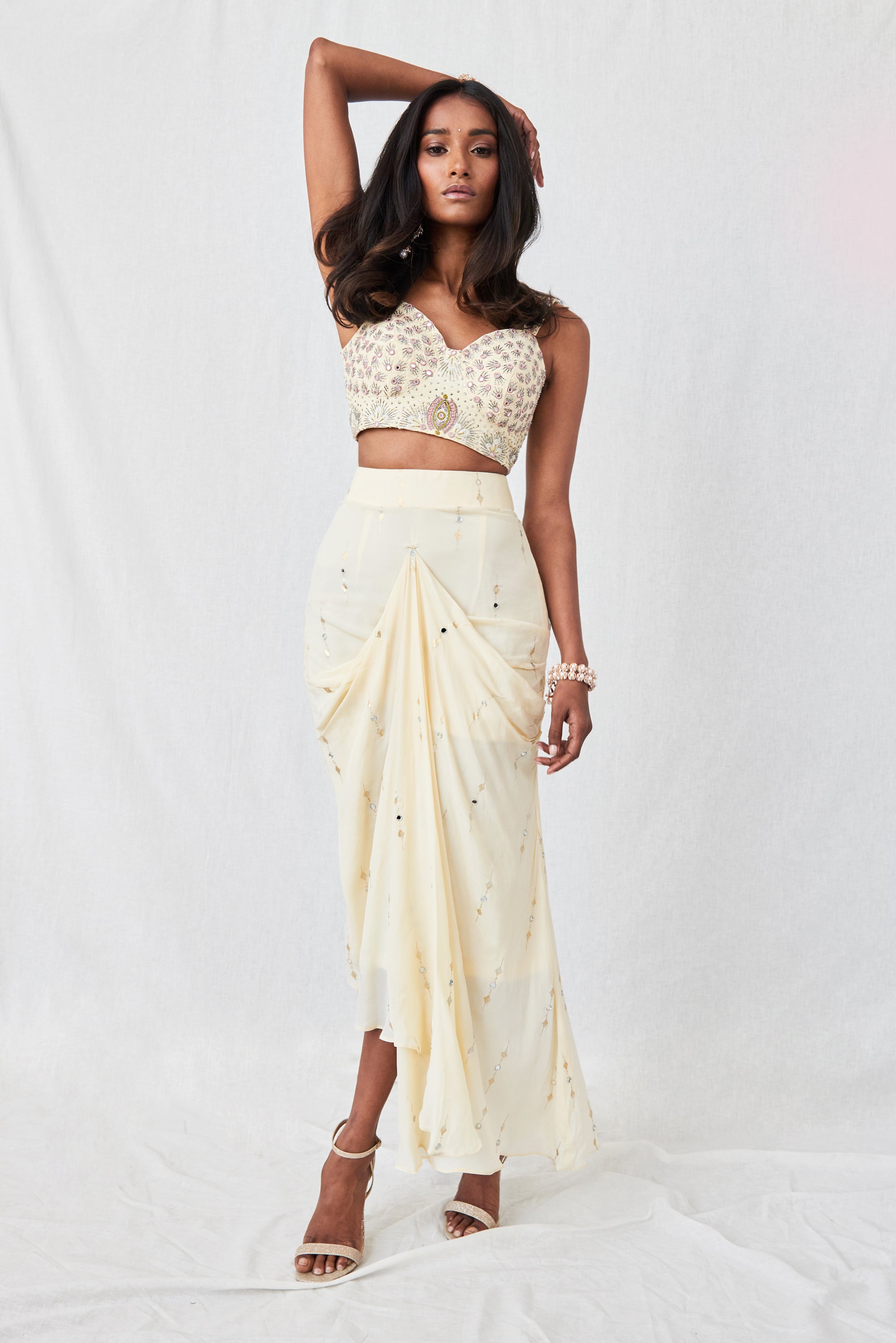 Jezebel – yellow crepe outfit, bisouNYC