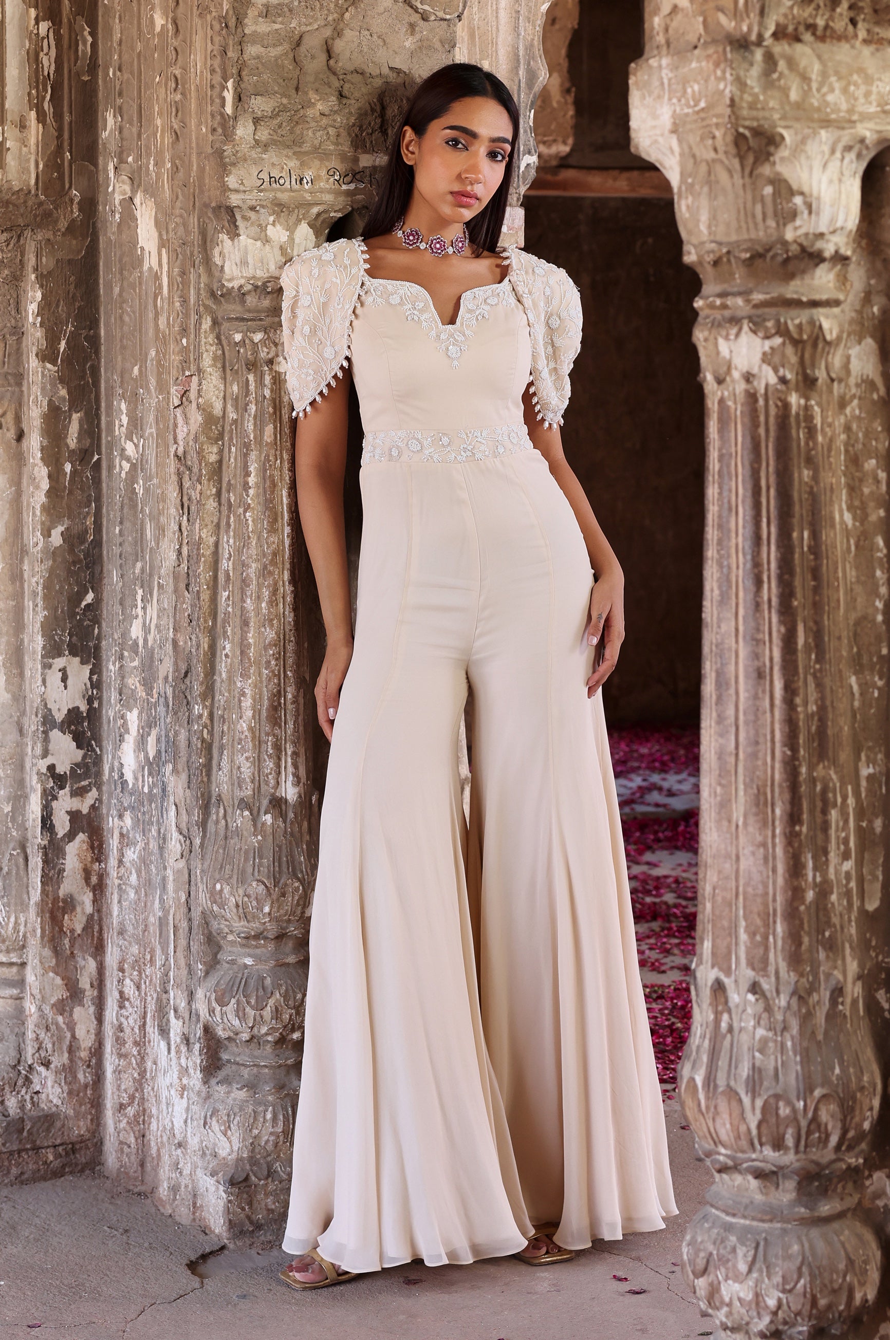 Juhi – ivory organza suit, bisouNYC
