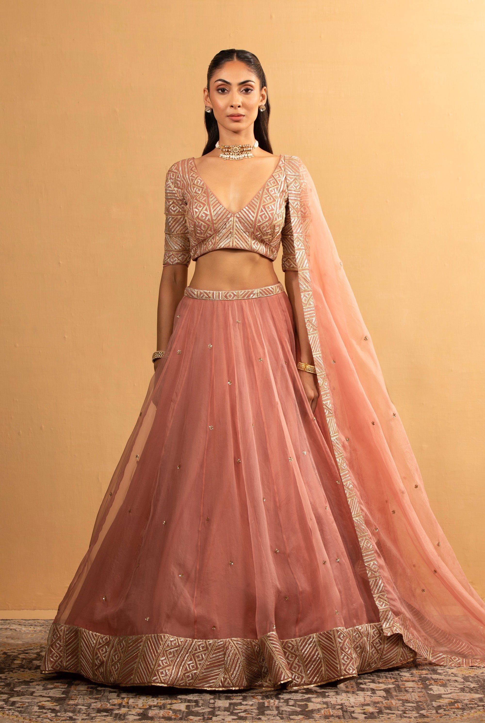 Kalki – pink organza lehenga, bisouNYC