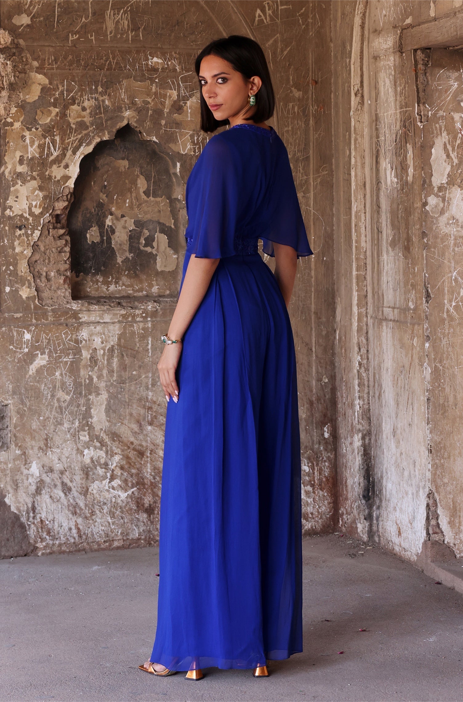 Karishma – blue georgette suit, bisouNYC