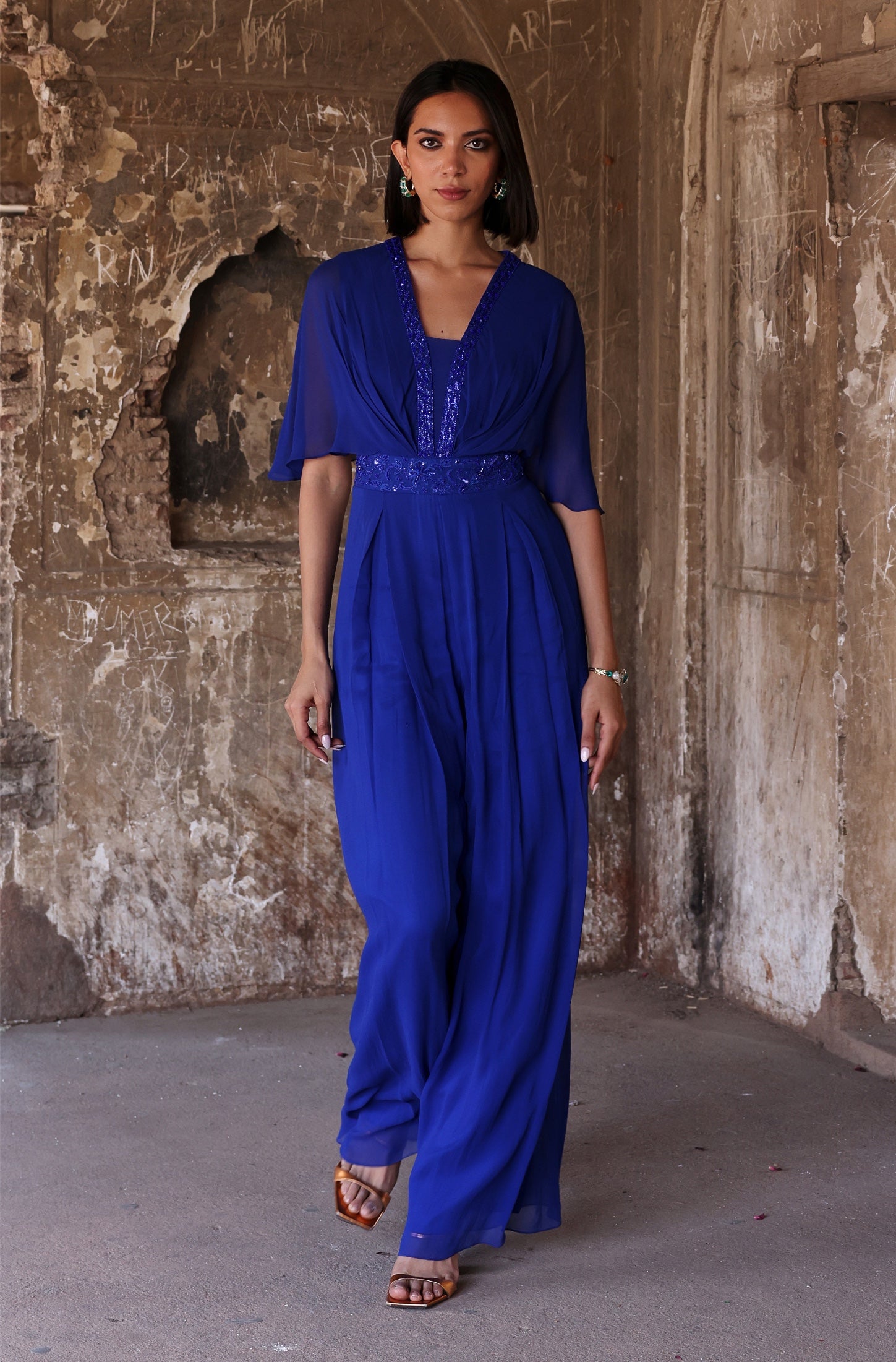 Karishma – blue georgette suit, bisouNYC