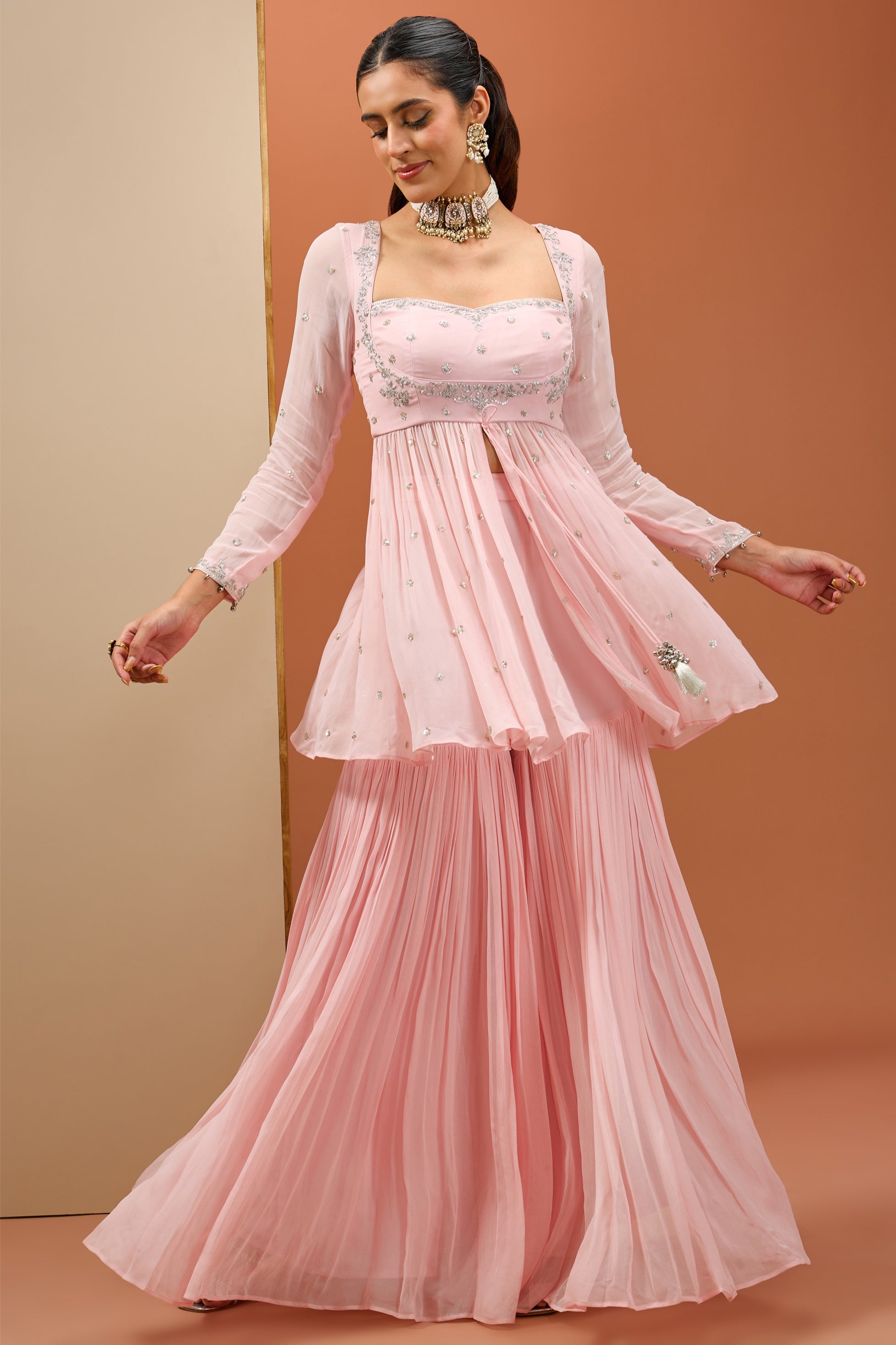Karishma – pink organza suit, bisouNYC